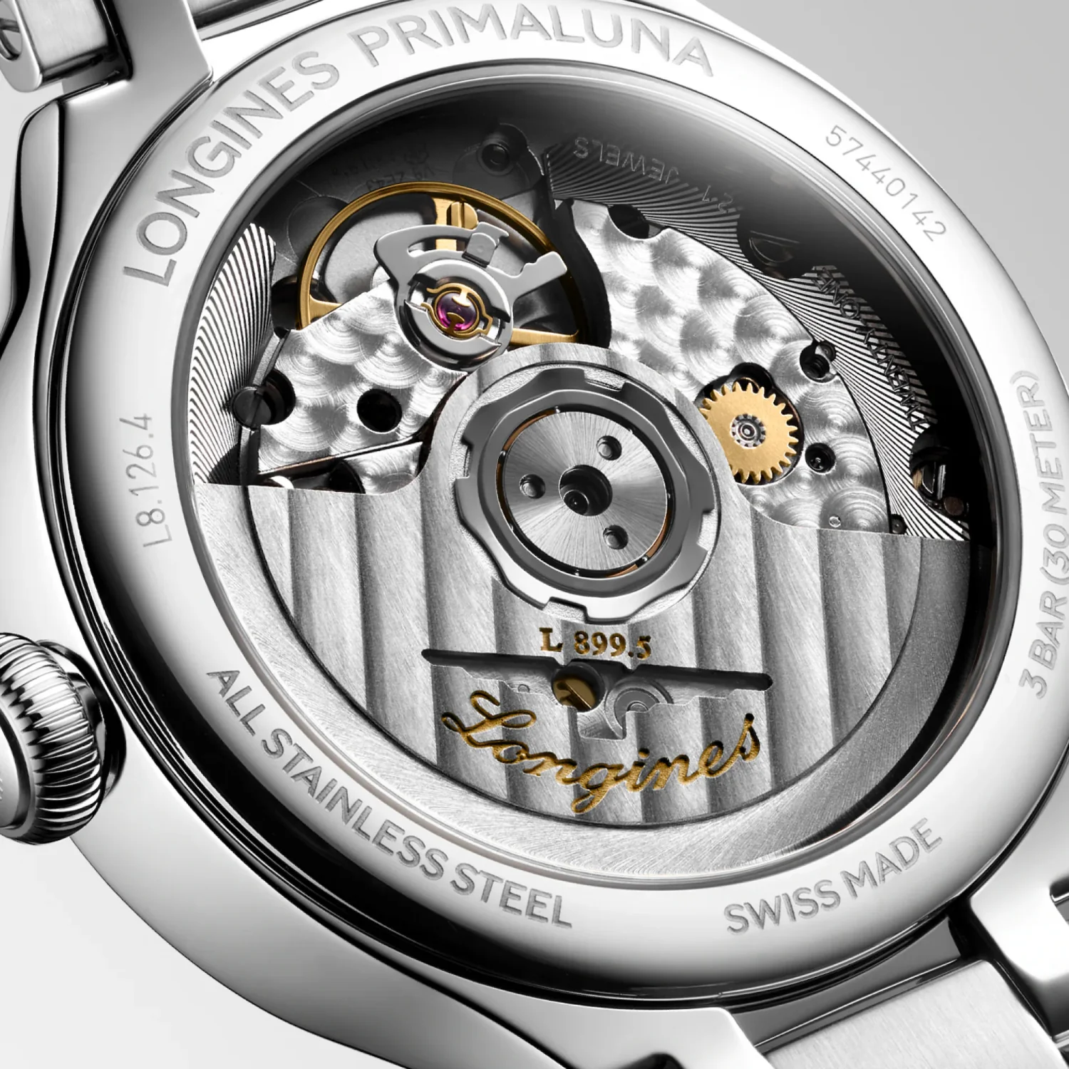 Primaluna Moonphase Women Automatic Opaline Ivory Dial Analog Stainless Steel Watch L81264716 - Image 3