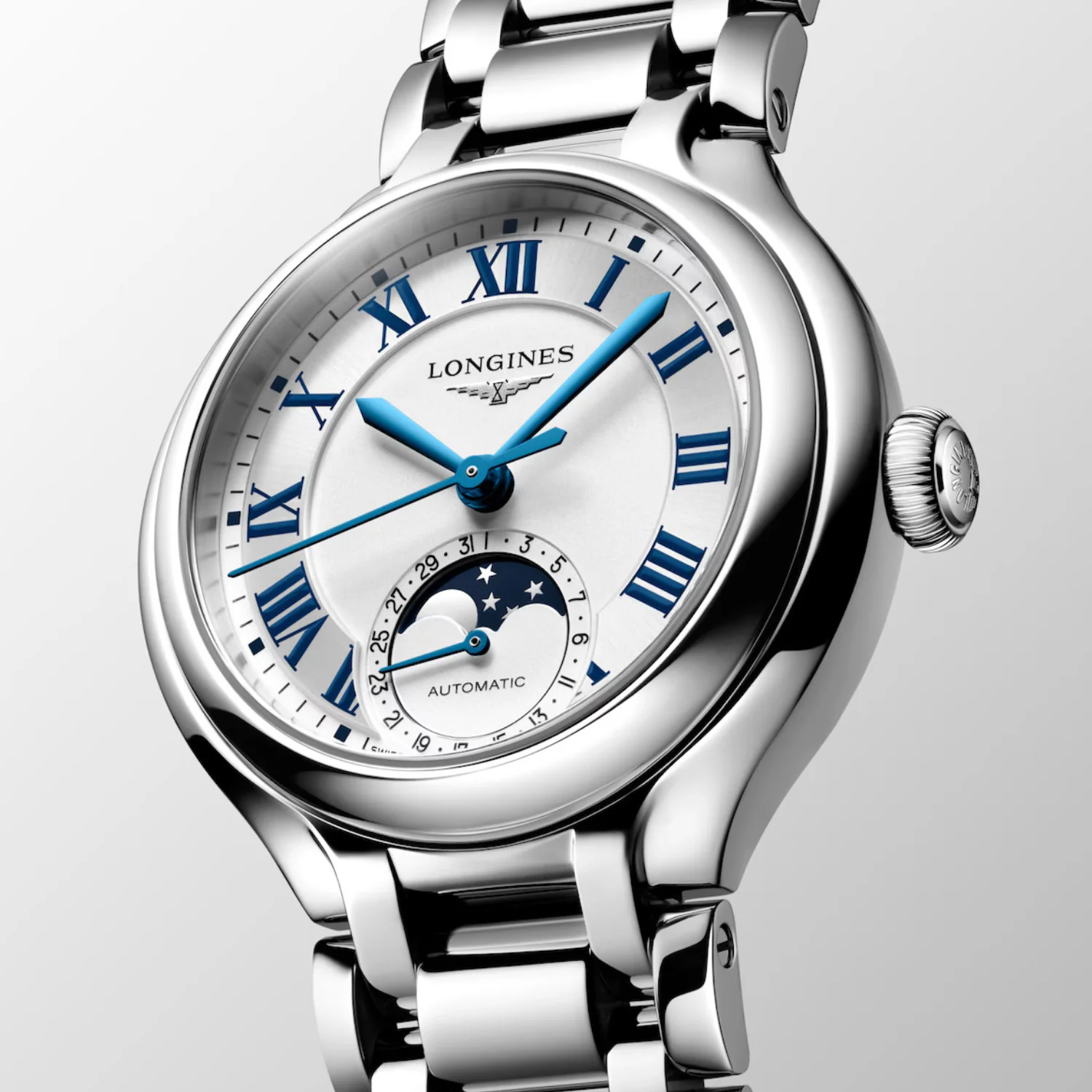 Primaluna Moonphase Women Automatic Opaline Ivory Dial Analog Stainless Steel Watch L81264716 - Image 4