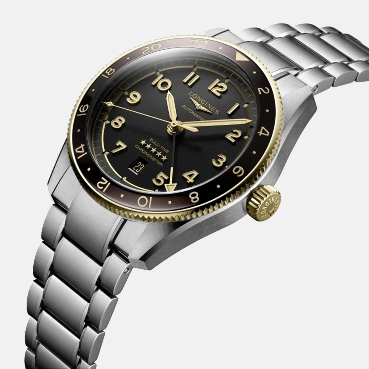Spirit Zulu Time Men Automatic Anthracite Dial Analog Stainless Steel Watch L38125536 - Image 4