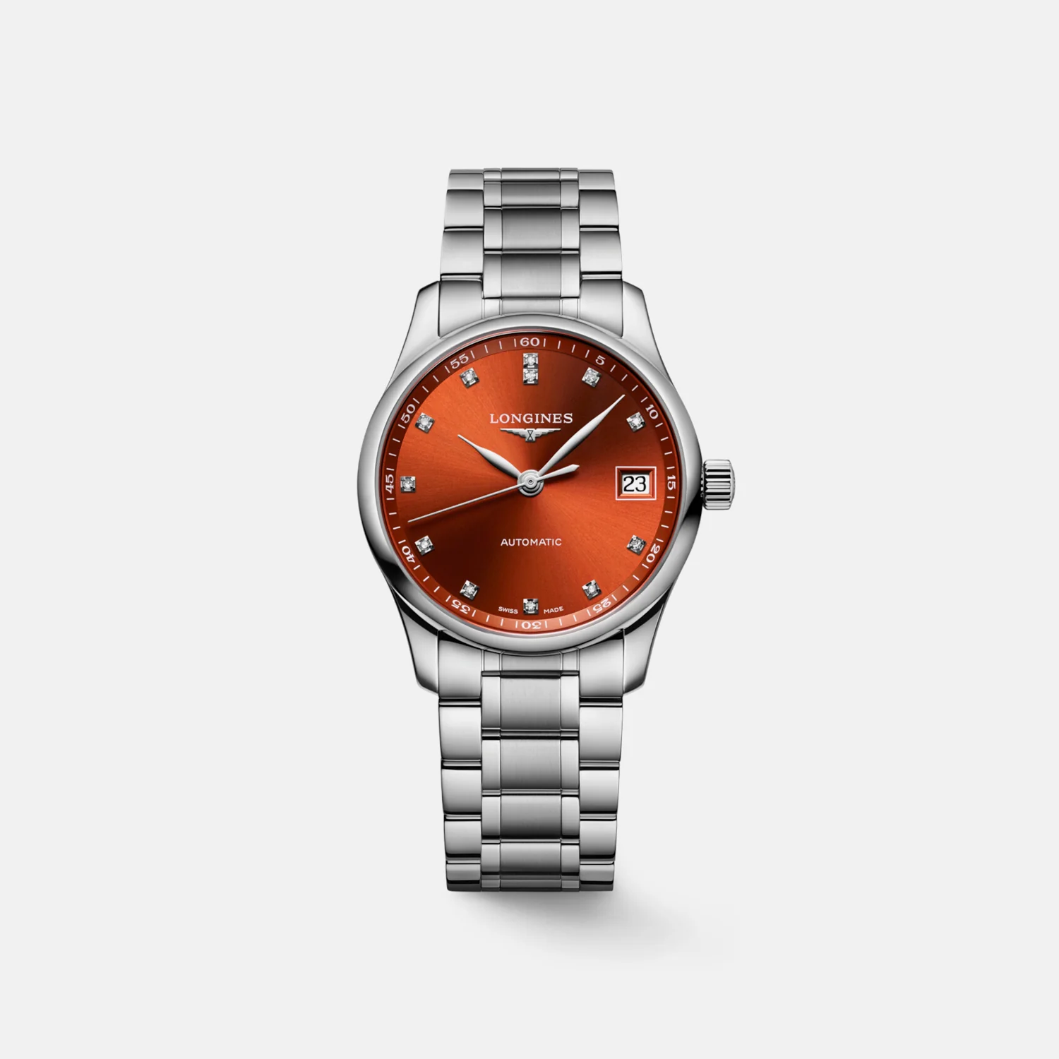 Women Automatic Orange Dial Analog Stainless Steel Watch L23574086 - Image 2