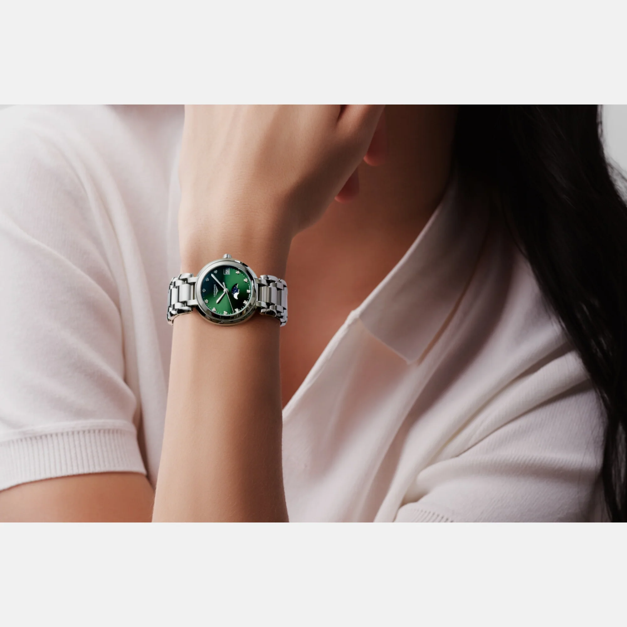 Women Quartz Green Dial Analog Stainless Steel Watch L81154676 - Image 3
