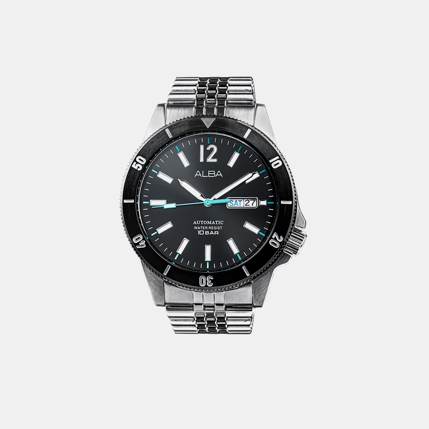 Men Automatic Black Dial Analog Stainless Steel Watch AL4645X1