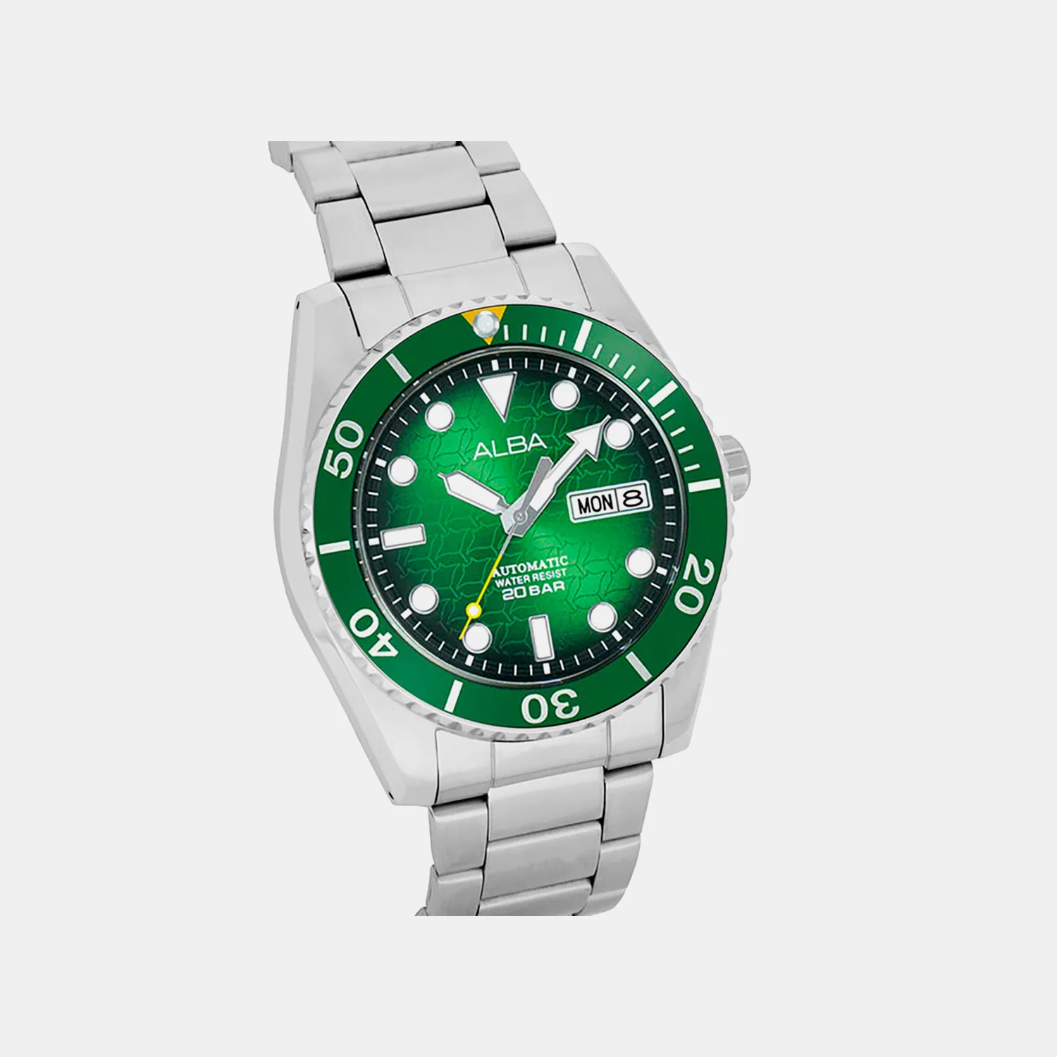 Men Automatic Green Dial Analog Stainless Steel Watch AL4437X1 - Image 3