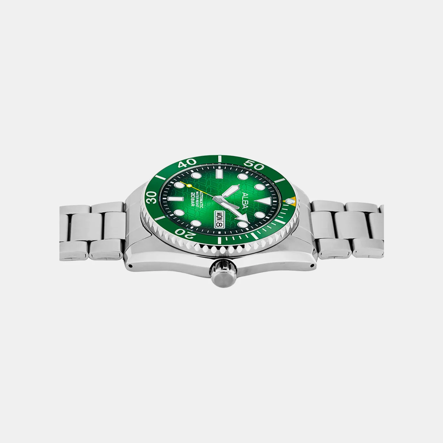 Men Automatic Green Dial Analog Stainless Steel Watch AL4437X1 - Image 4