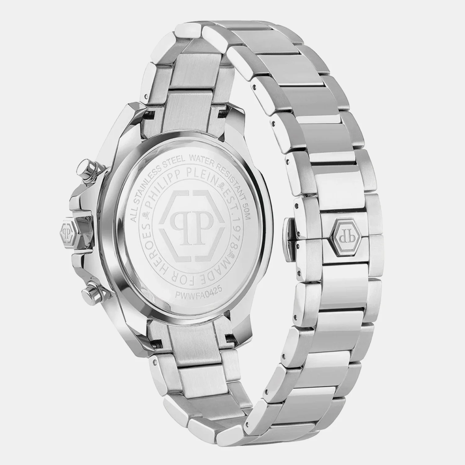 Men Quartz Black Dial Chronograph Stainless Steel Watch PWWFA0425 - Image 2