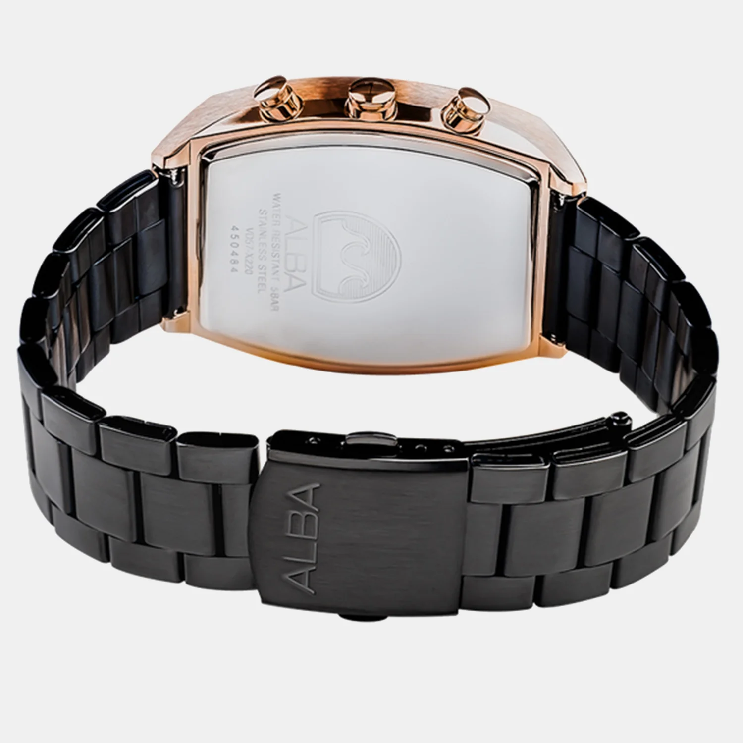 Men Quartz Black Tonneau Dial Chronograph Stainless Steel Watch AM3992X1 - Image 5