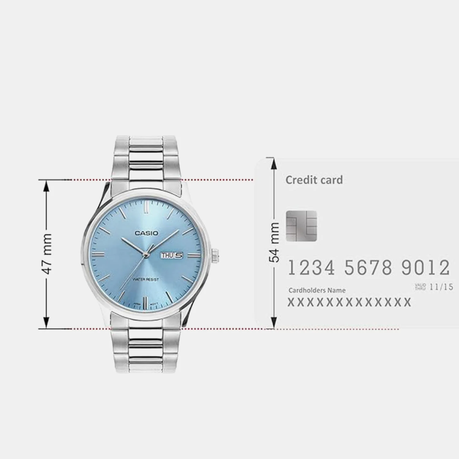 Men Quartz Blue Dial Analog Stainless Steel Watch A2515 - Image 6