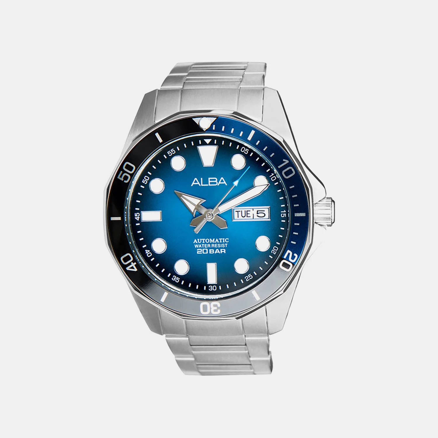 Men Quartz Blue Dial Analog Stainless Steel Watch AL4543X1
