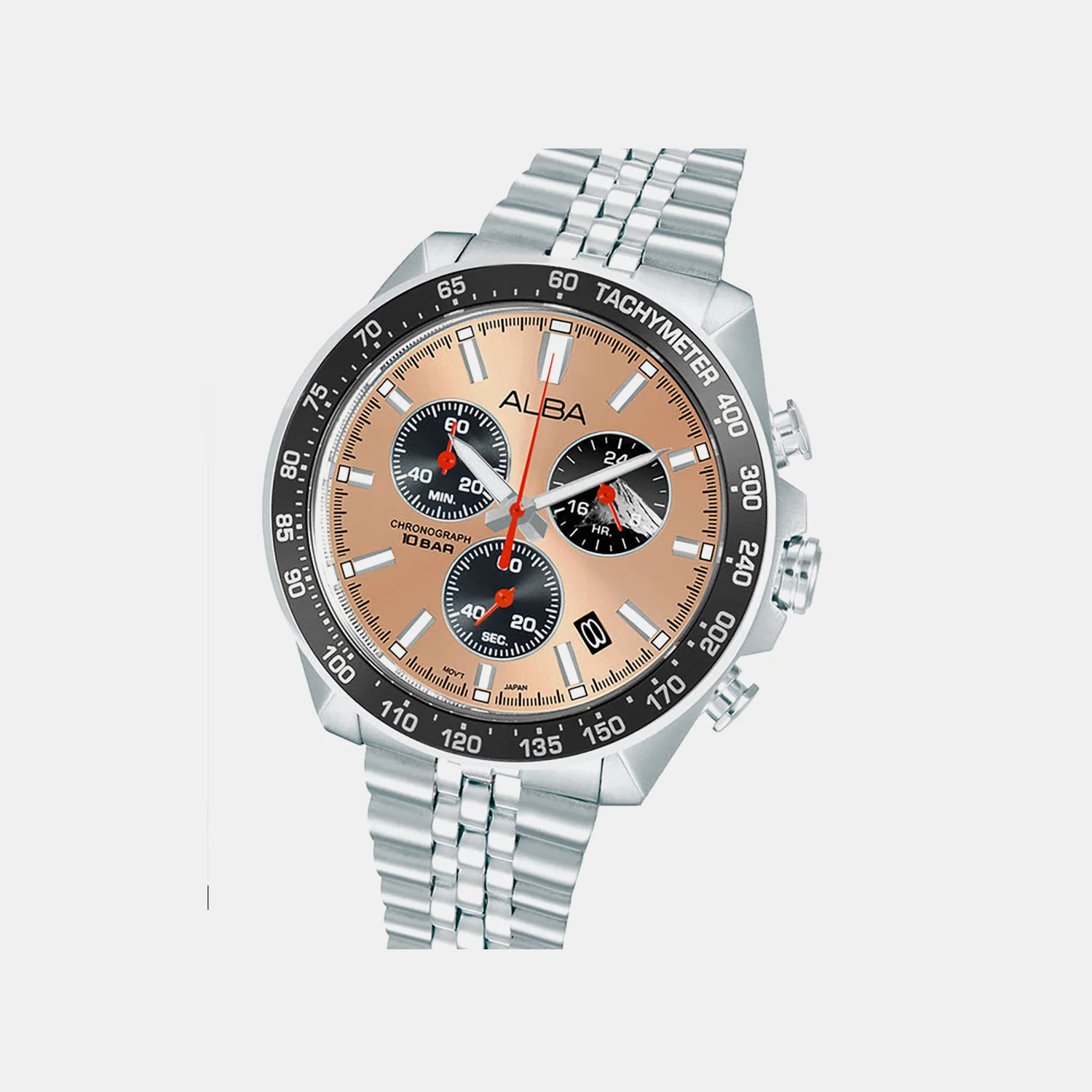 Men Quartz Copper Dial Chronograph Stainless Steel Watch AX7023X1 - Image 2