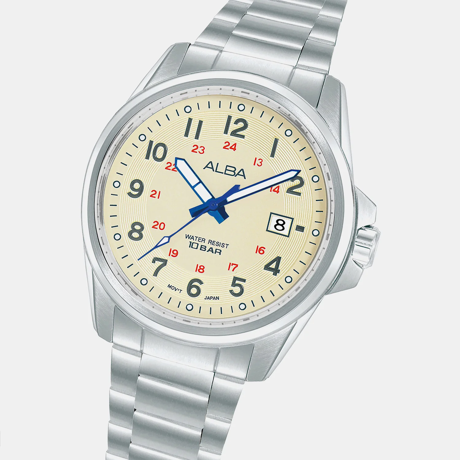 Men Quartz Cream Dial Analog Stainless Steel Watch AS9W05X1 - Image 3