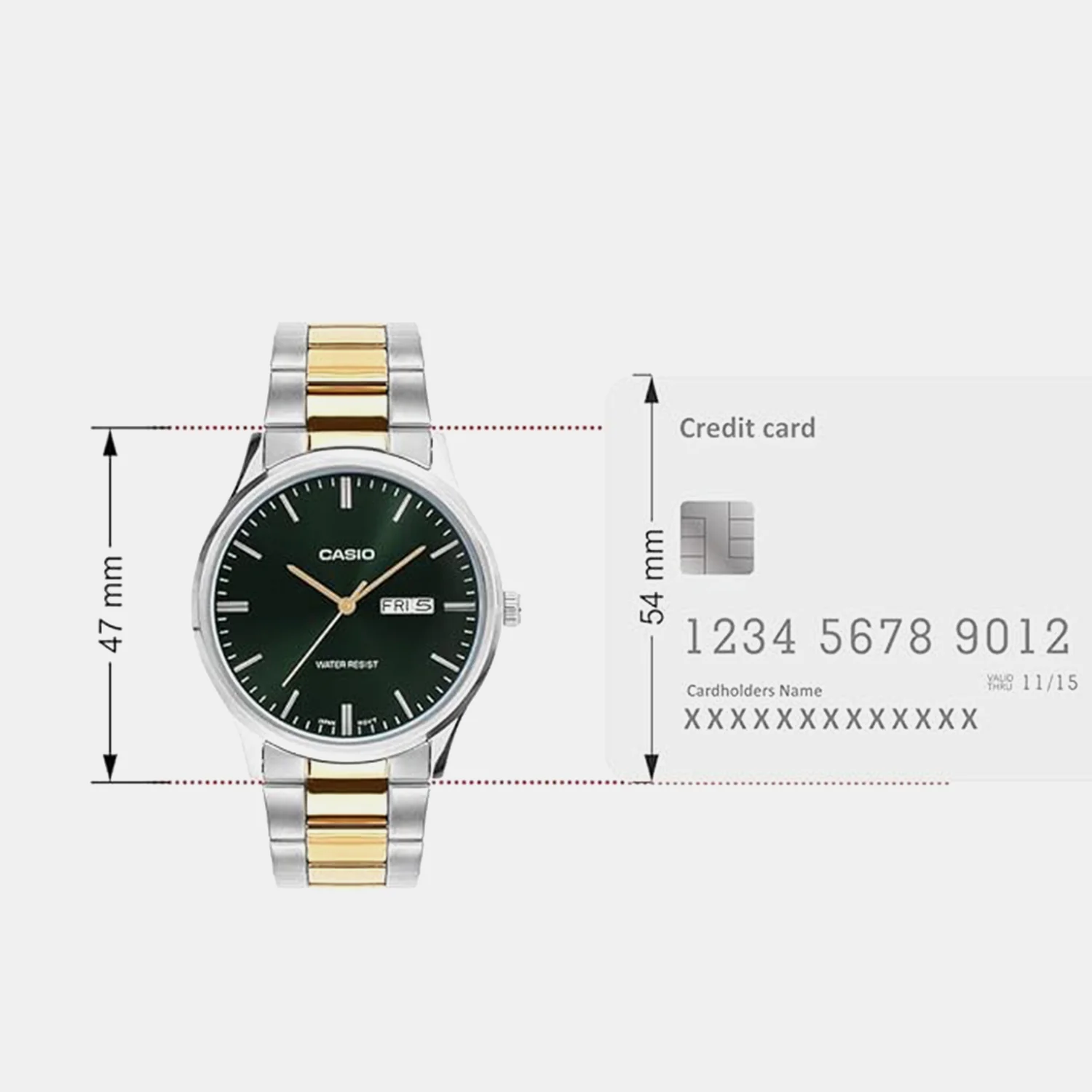 Men Quartz Green Dial Analog Stainless Steel Watch A2518 - Image 7