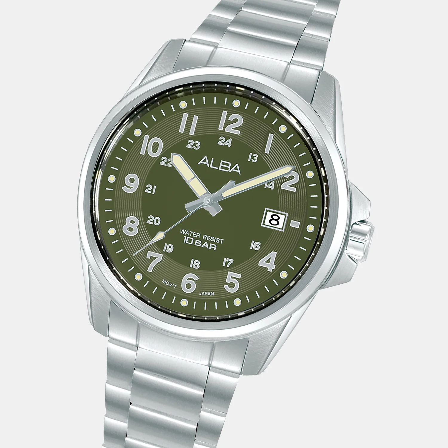 Men Quartz Green Dial Analog Stainless Steel Watch AS9V99X1 - Image 3