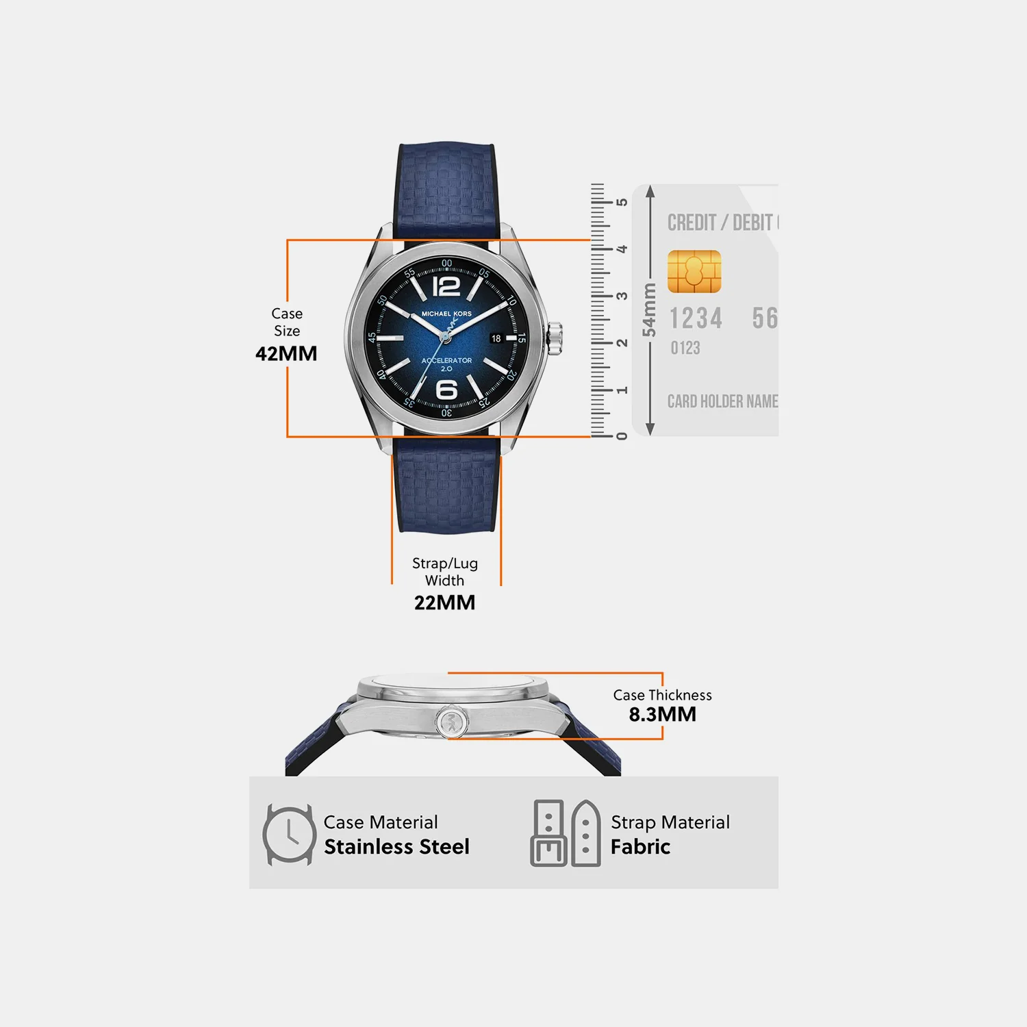 Accelerator 2.0 Men Quartz Blue Dial Analog Silicone Watch MK9174 - Image 5