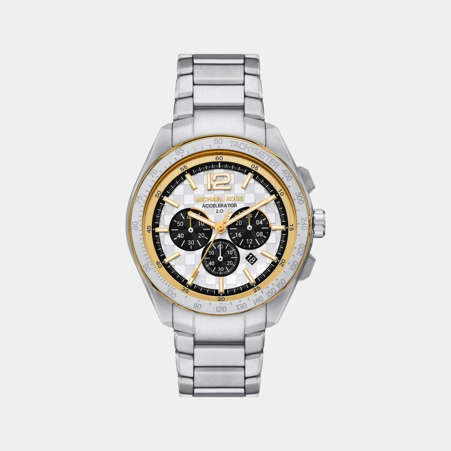 Accelerator 2.0 Men Quartz Silver Dial Chronograph Stainless Steel Watch MK9188