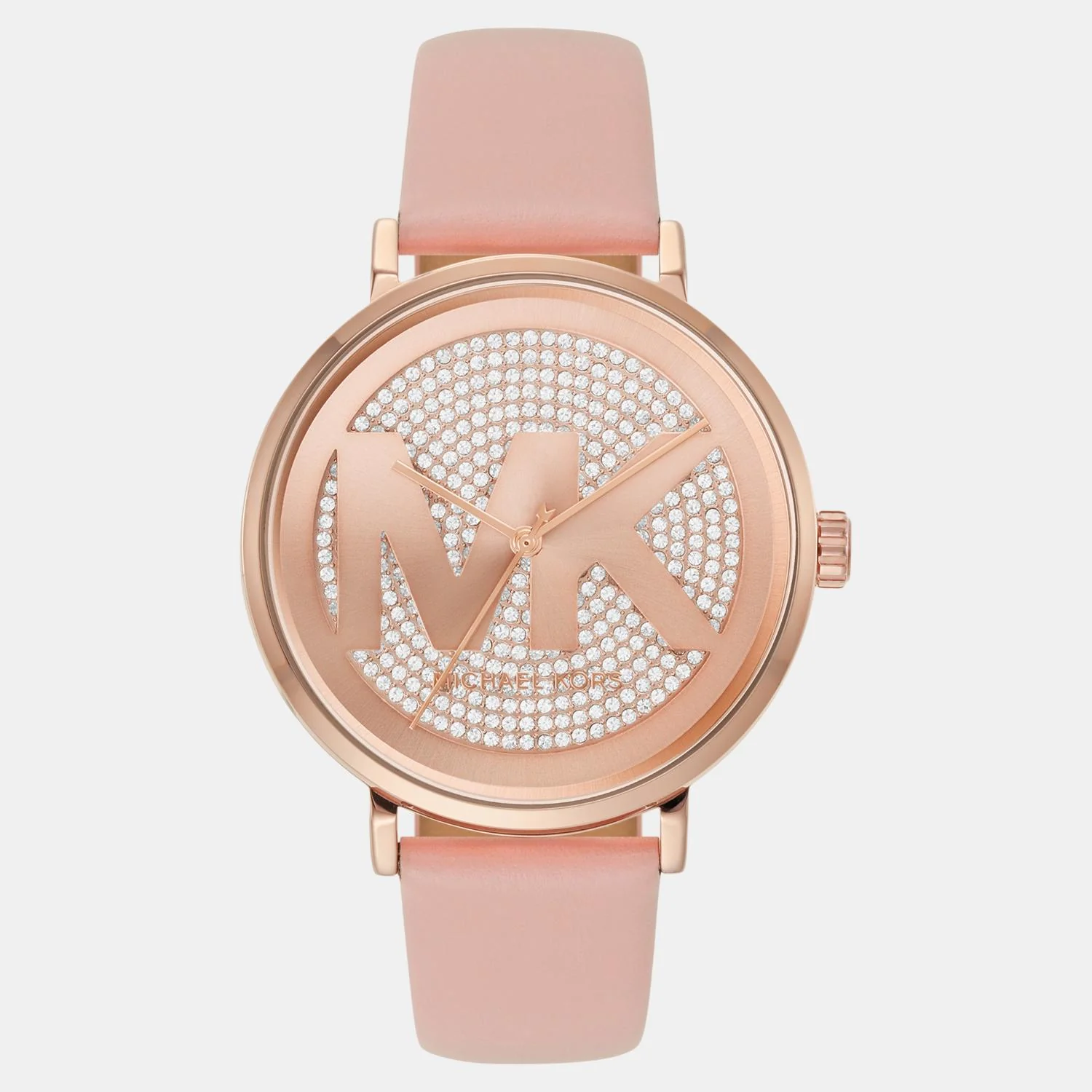 Addyson Women Quartz Rose Gold Dial Analog Leather Watch MK2957 - Image 2
