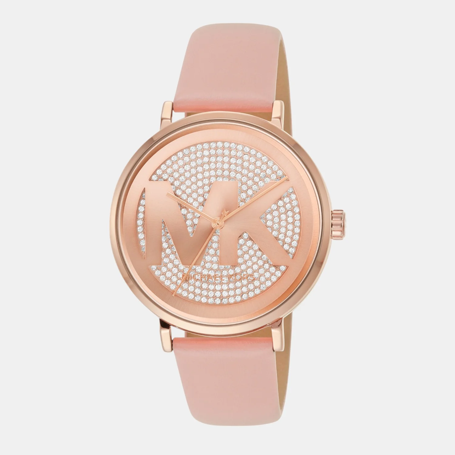 Addyson Women Quartz Rose Gold Dial Analog Leather Watch MK2957 - Image 3