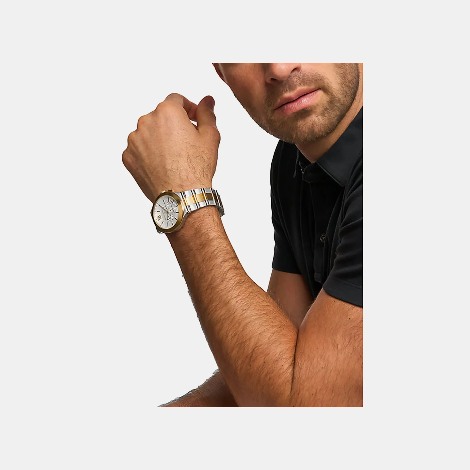 Billie Men Quartz White Dial Chronograph Stainless Steel Watch MK9221 - Image 4