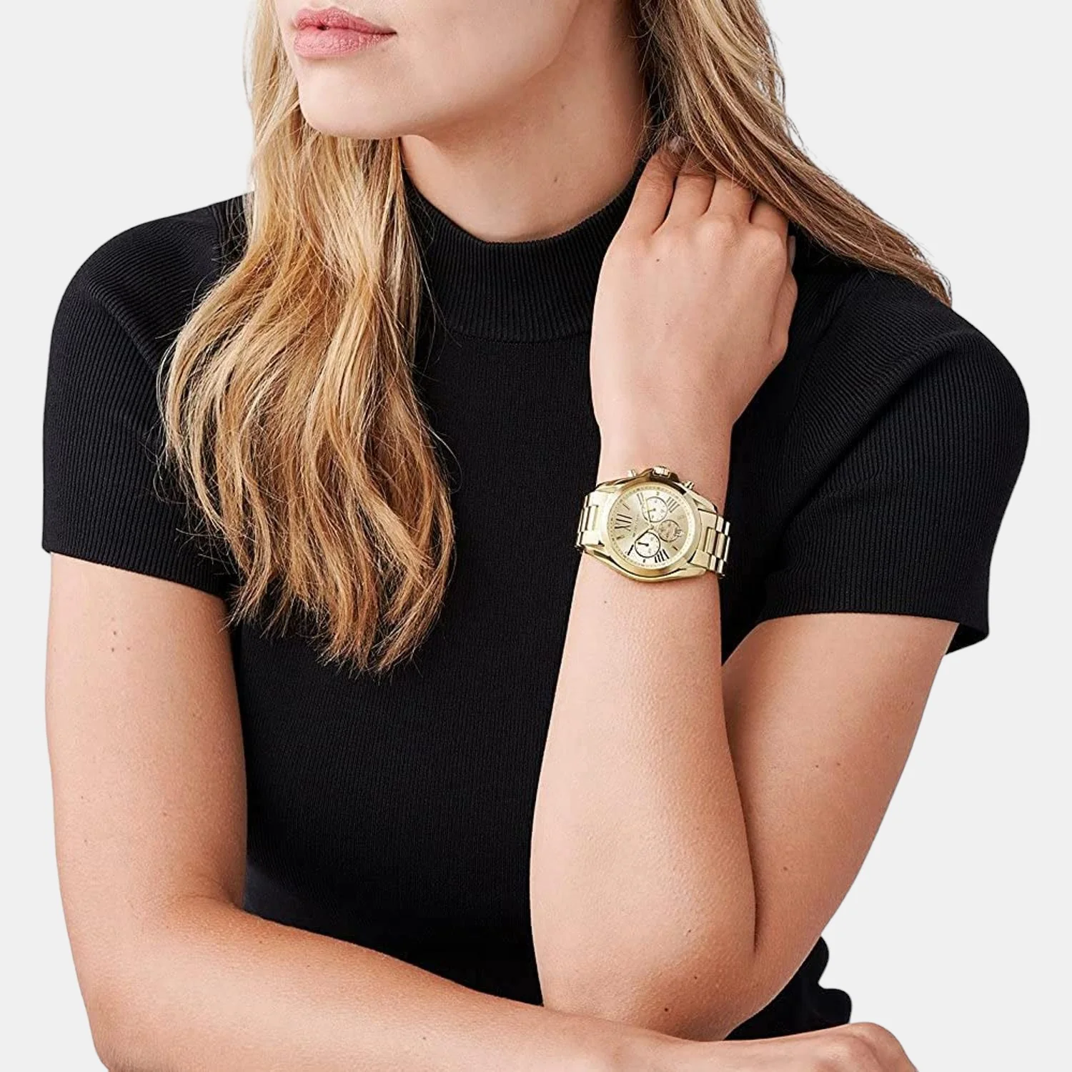 Bradshaw Women Quartz Gold Dial Chronograph Stainless Steel Watch MK5605 - Image 6