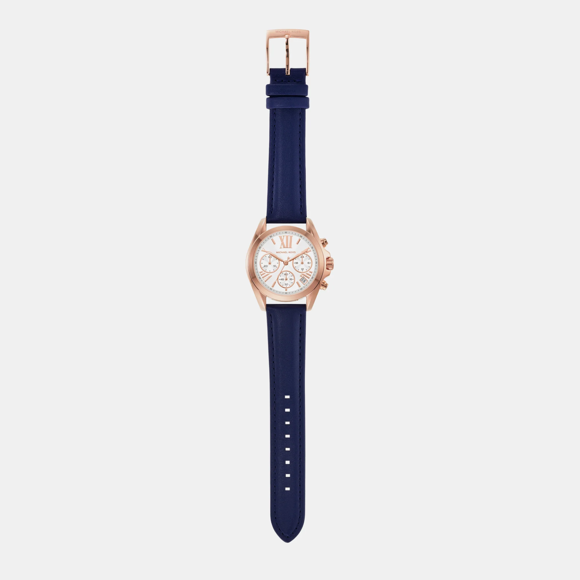 Bradshaw Women Quartz White Dial Chronograph Leather Watch MK2960 - Image 9