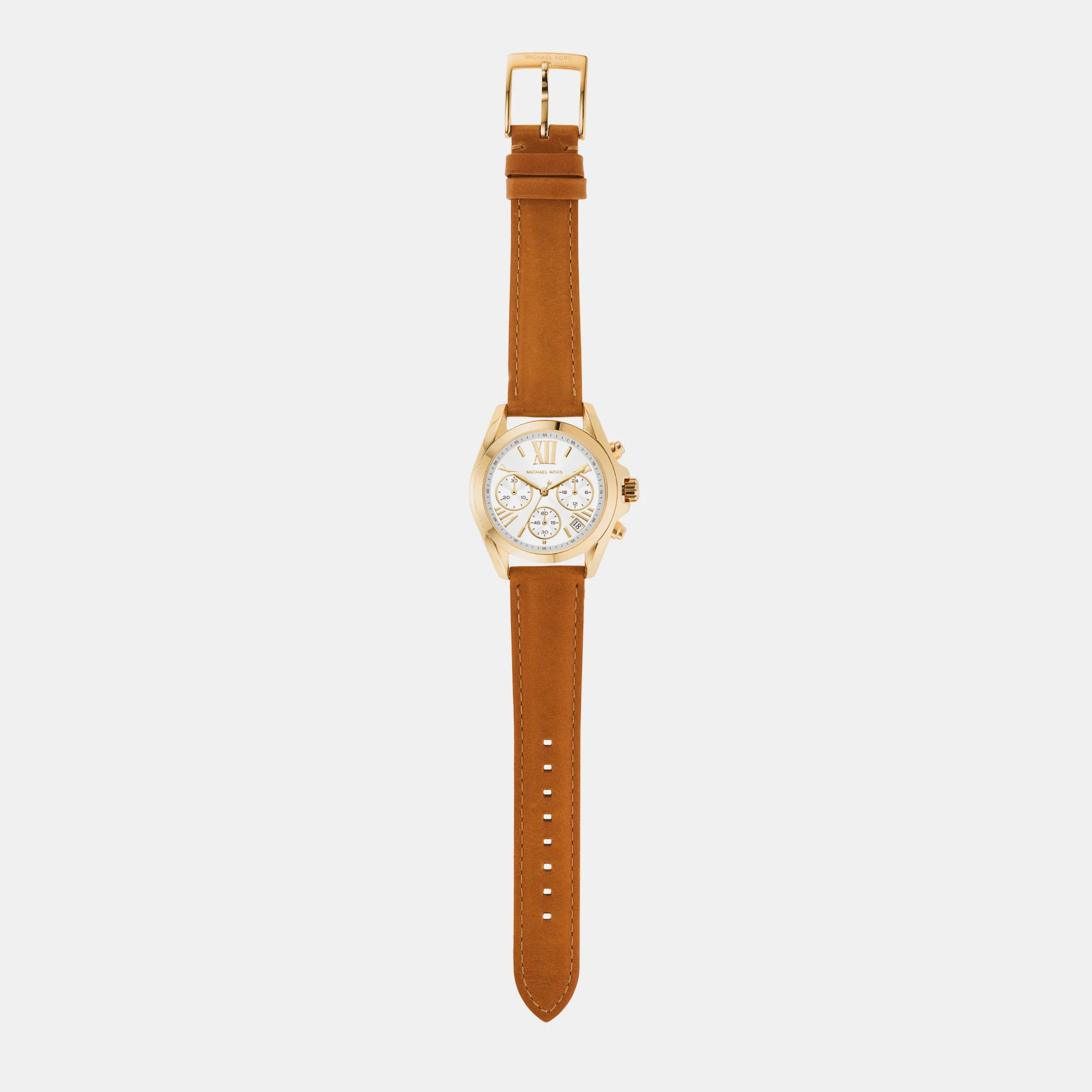 Bradshaw Women Quartz White Dial Chronograph Leather Watch MK2961 - Image 11