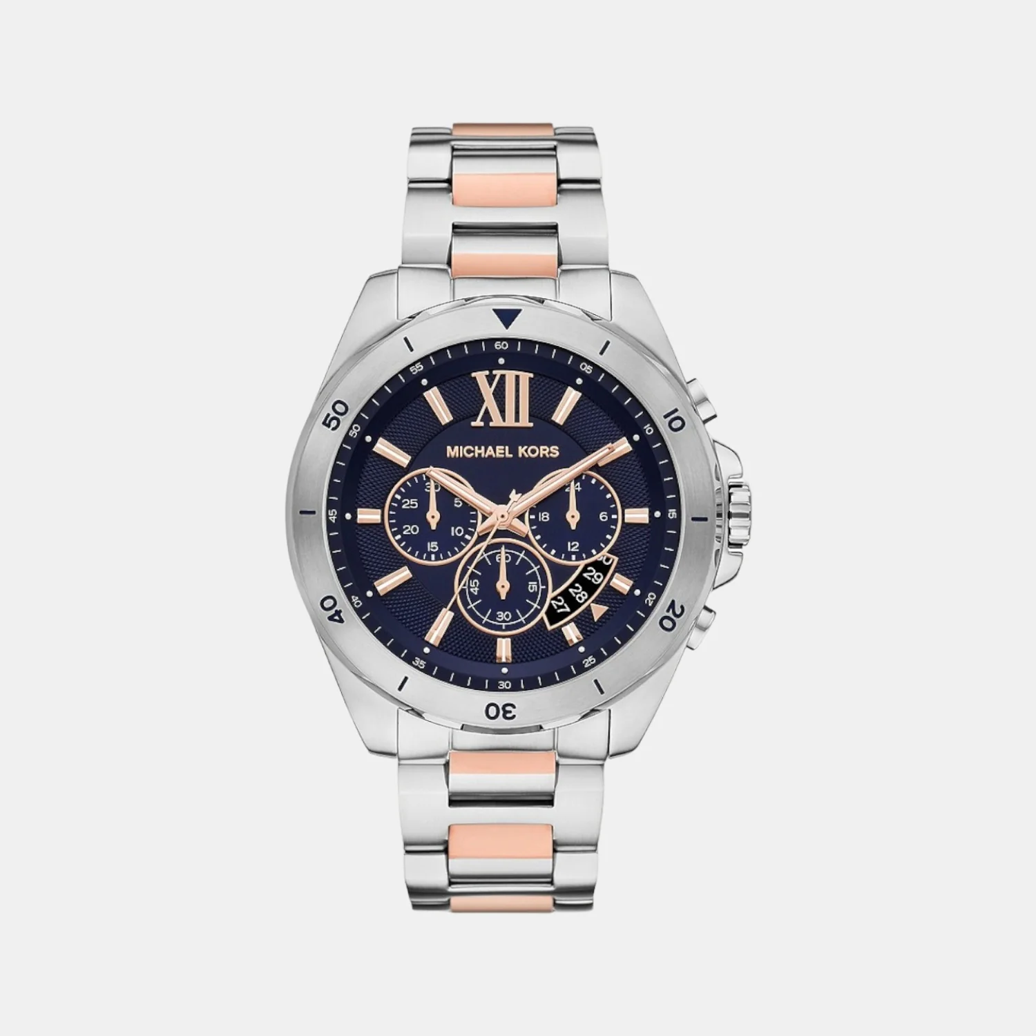 Brecken Men Quartz Blue Dial Chronograph Stainless Steel Watch MK9065
