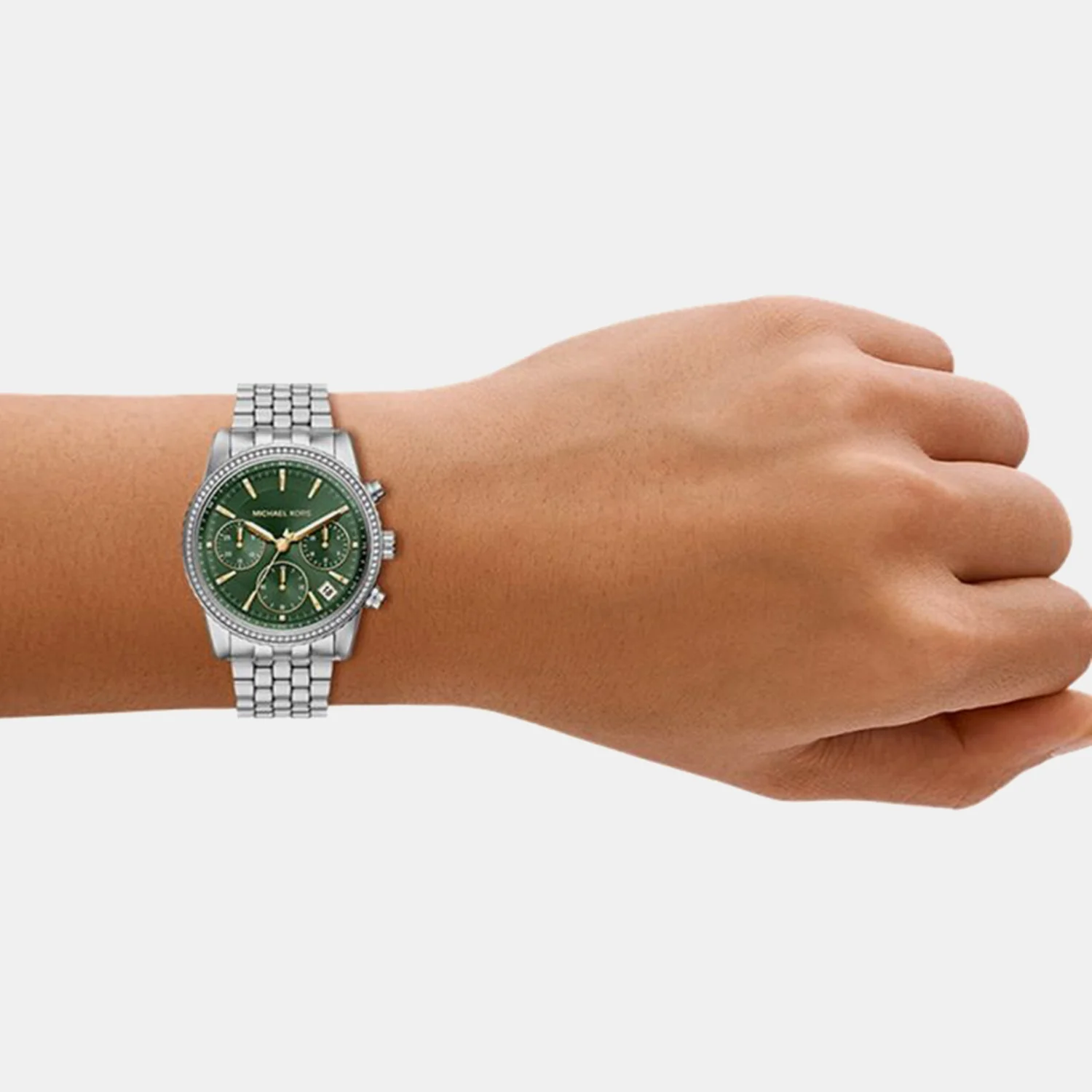 Bryant Women Quartz Green Dial Chronograph Stainless Steel Watch MK7583 - Image 4