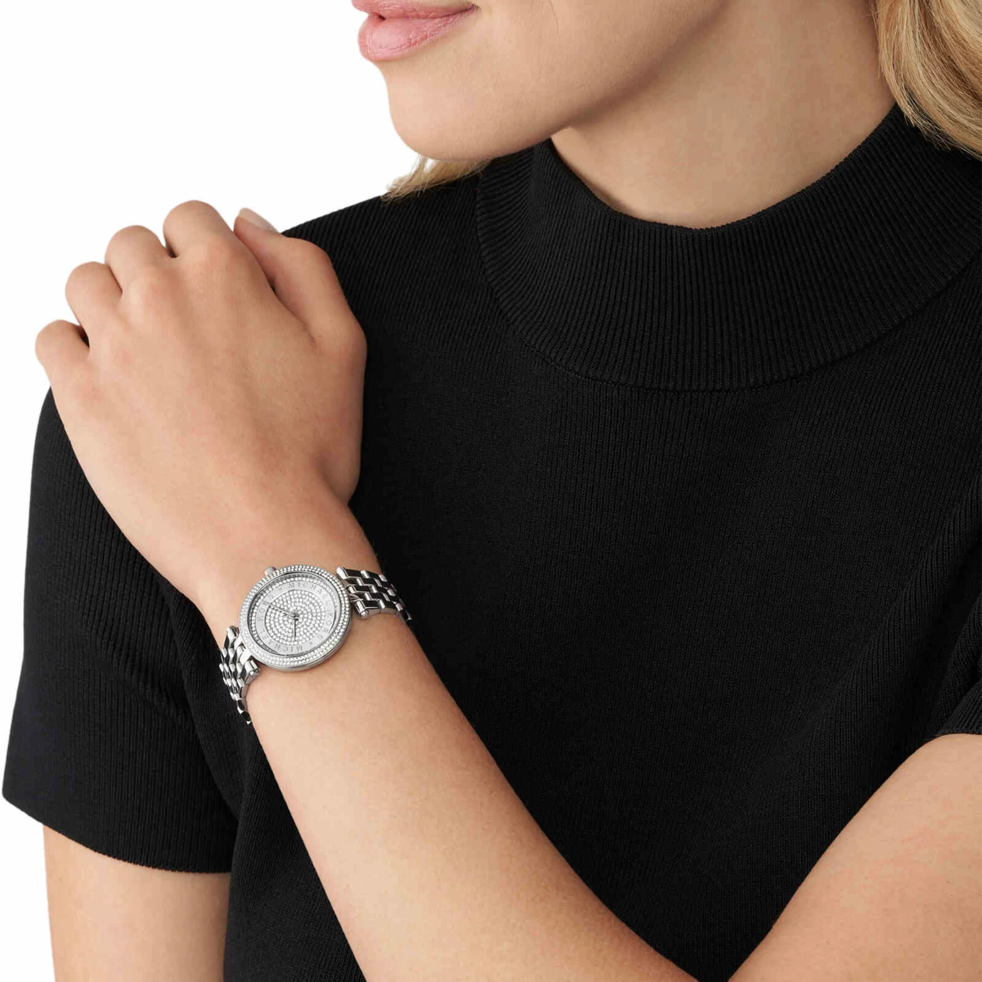 Darci Women Quartz Silver Dial Analog Stainless Steel Watch MK4591 - Image 3