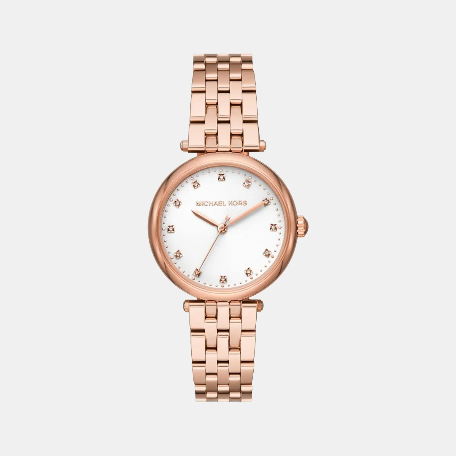 Diamond Darci Women Quartz White Dial Analog Stainless Steel Watch MK4568