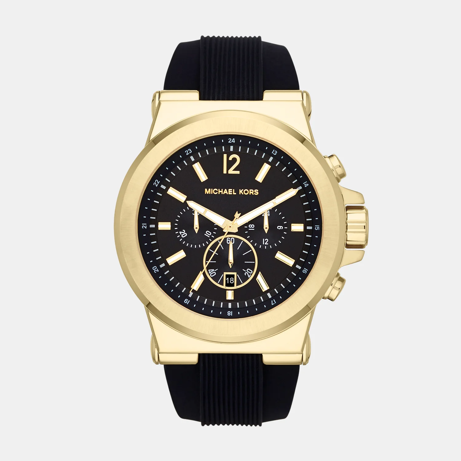 Dylan Men Quartz Black Dial Chronograph Silicone Watch MK8325 - Image 2