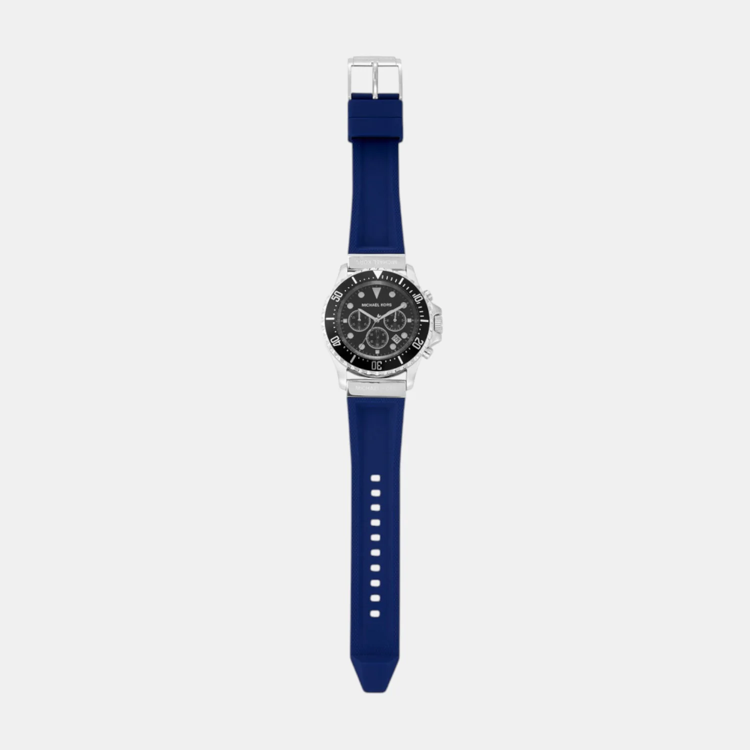 Everest Men Quartz Black Dial Chronograph Silicone Watch MKO1160 - Image 4