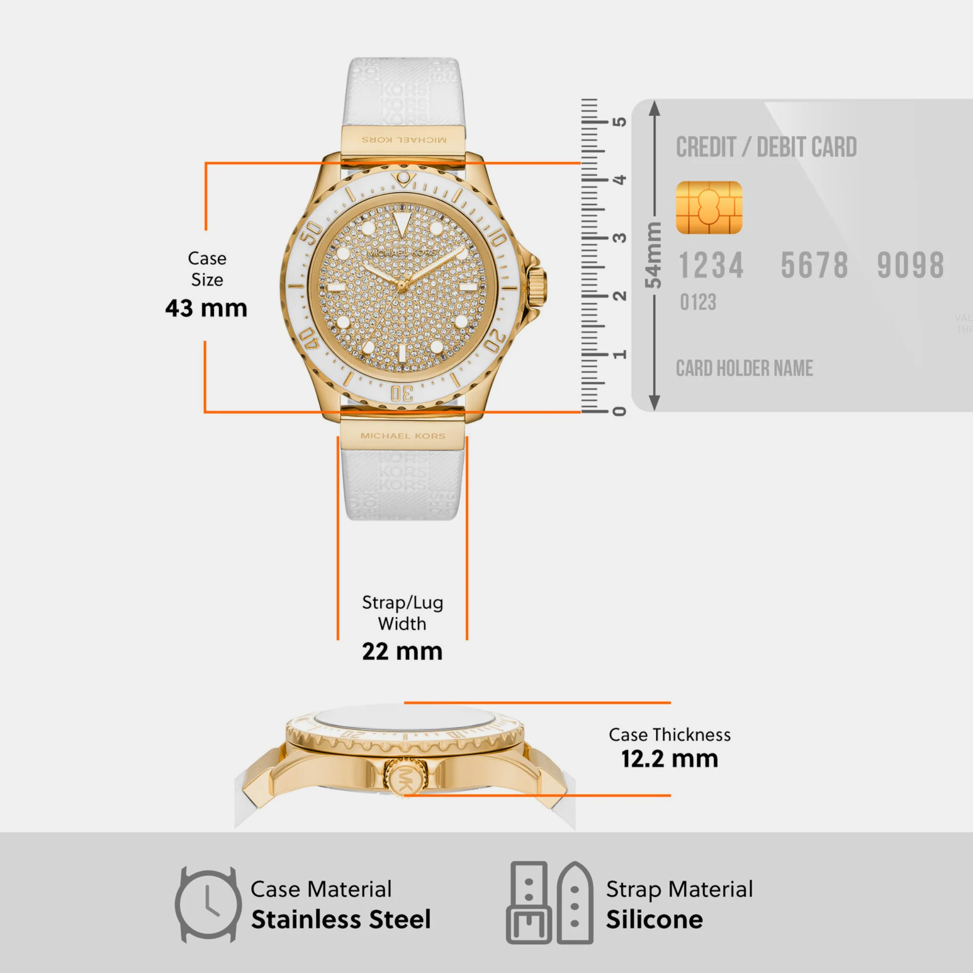 Everest Women Quartz Gold Dial Analog Silicone Watch MK7357 - Image 4