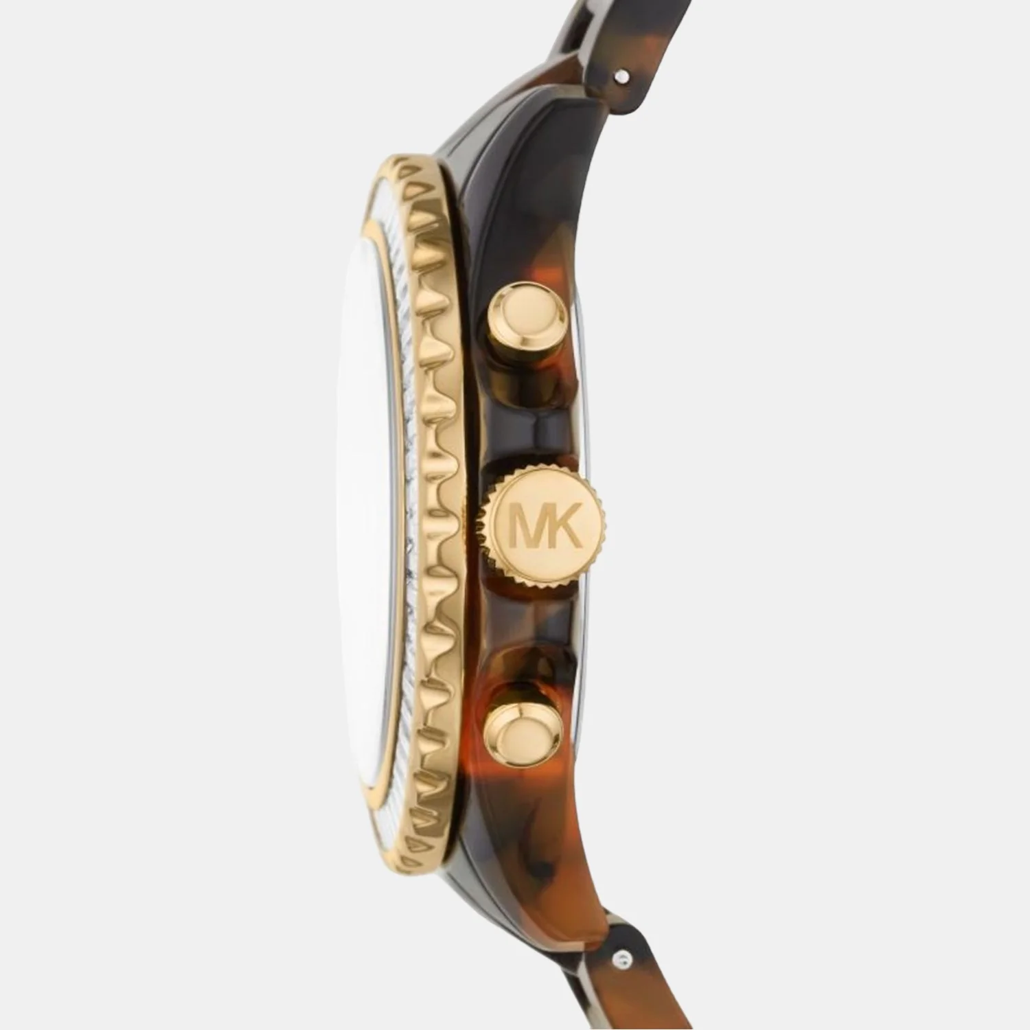 Everest Women Quartz Gold Dial Chronograph Stainless Steel Watch MK7239 - Image 2