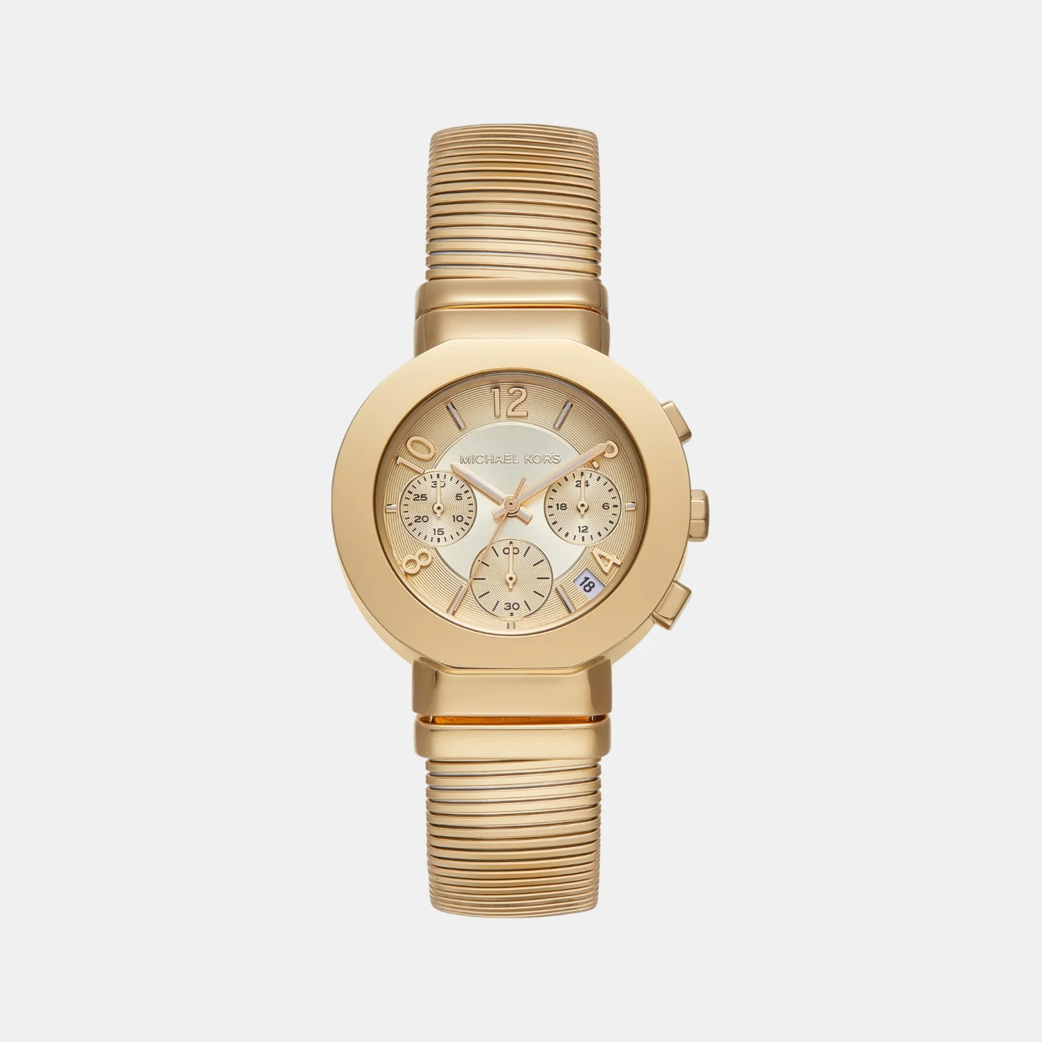 Gramercy Women Quartz Gold Dial Chronograph Stainless Steel Watch MK7525 - Image 2