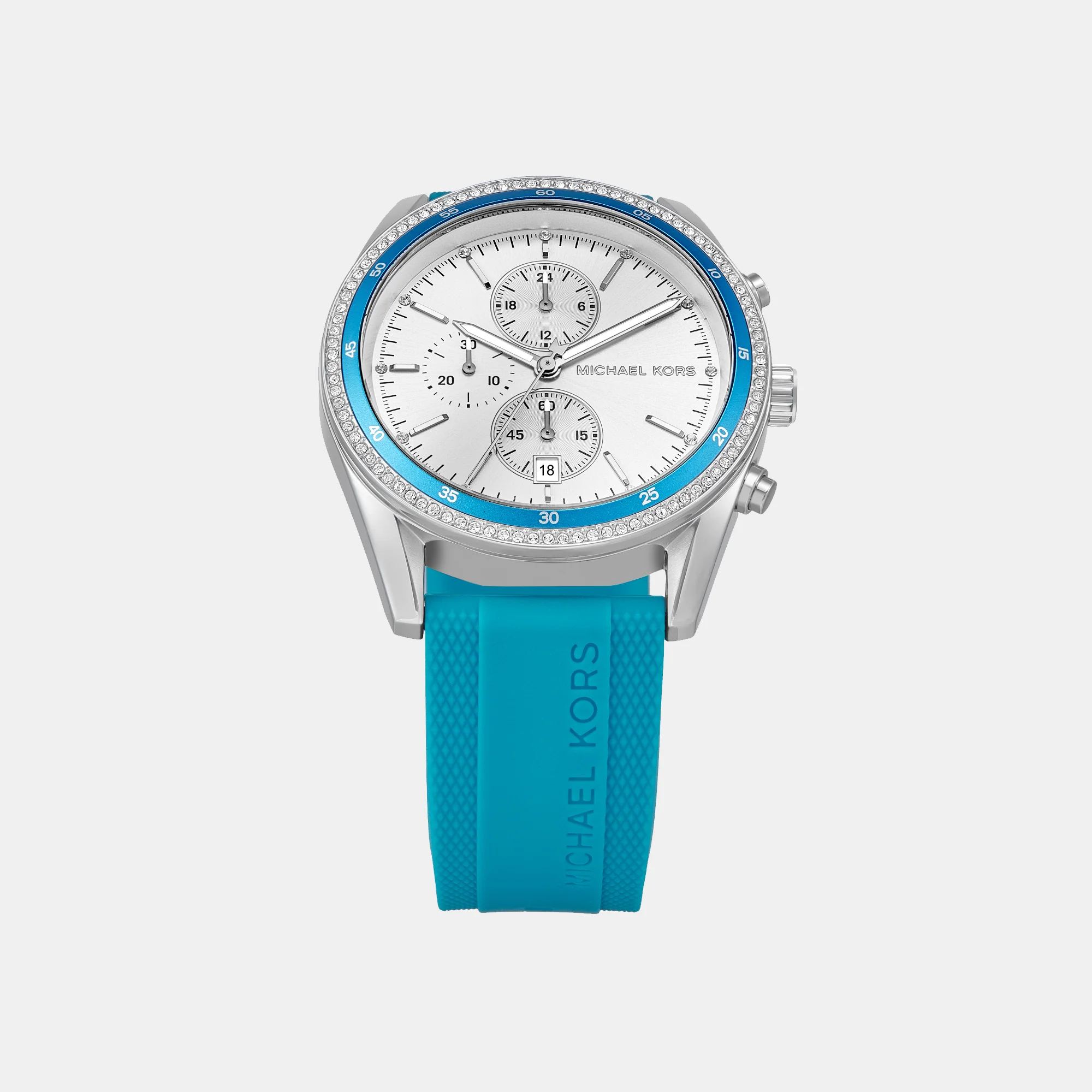 Hadyn Women Quartz White Dial Chronograph Silicone Watch MK7485 - Image 4