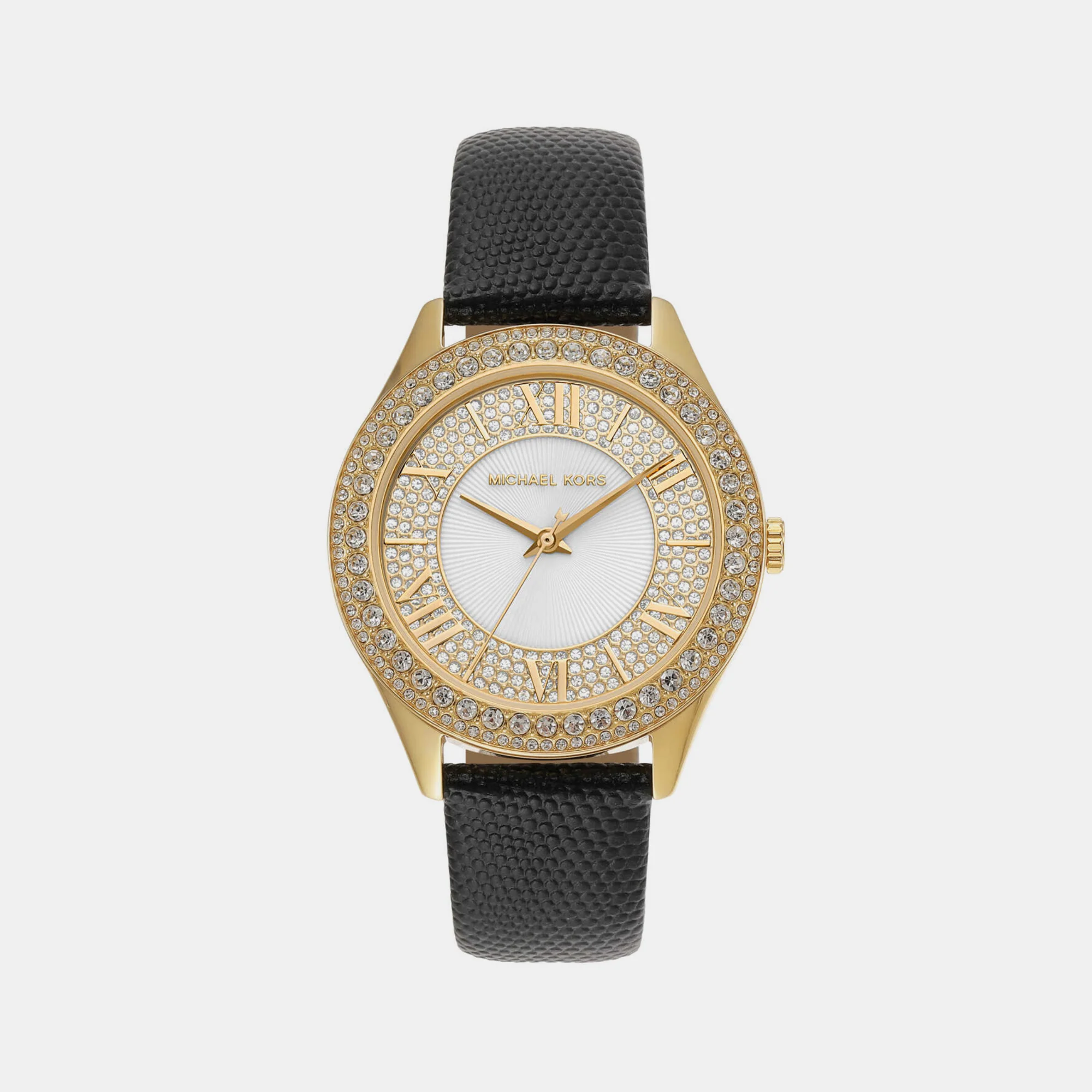 Harlowe Women Quartz White Dial Analog Leather Watch MK2988