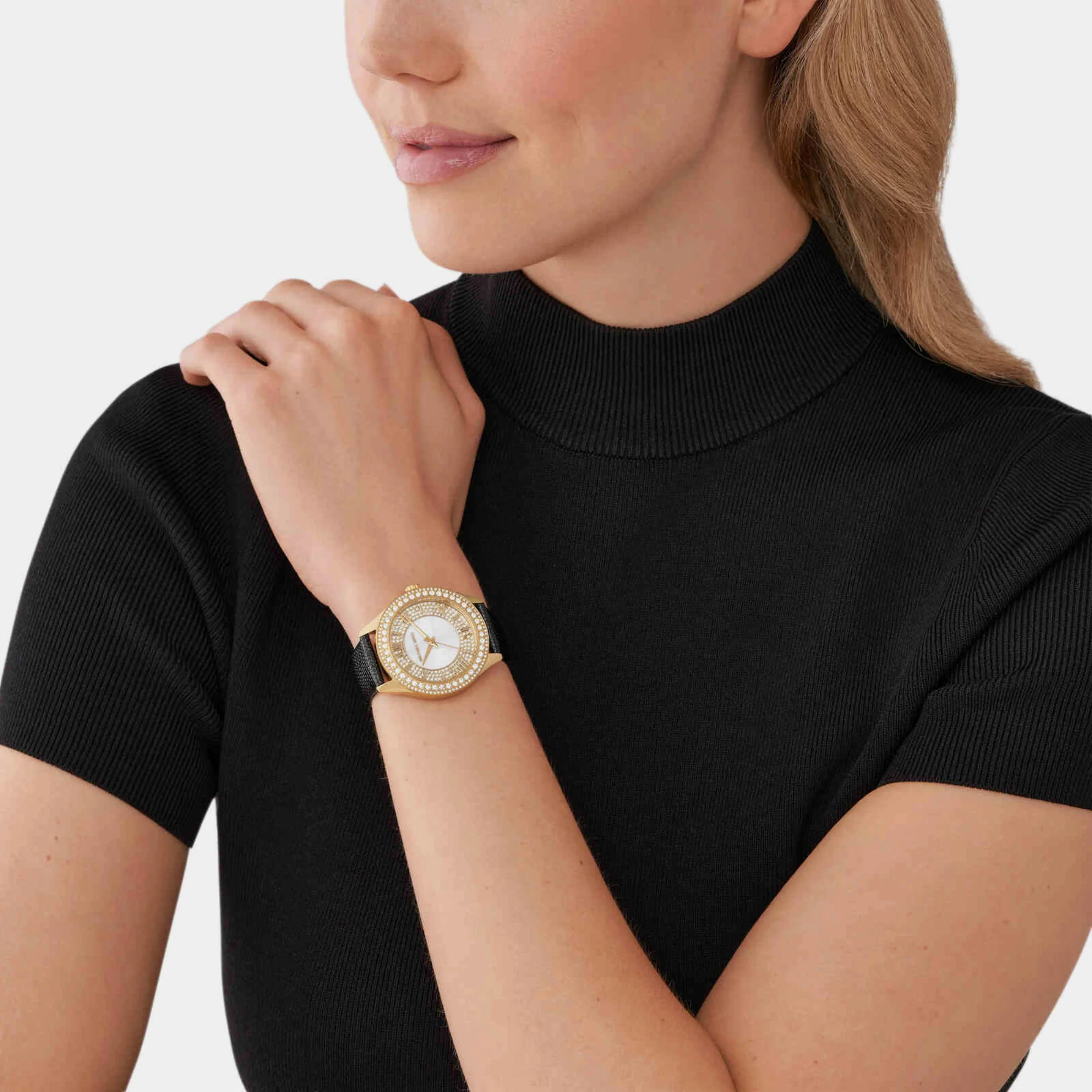 Harlowe Women Quartz White Dial Analog Leather Watch MK2988 - Image 3
