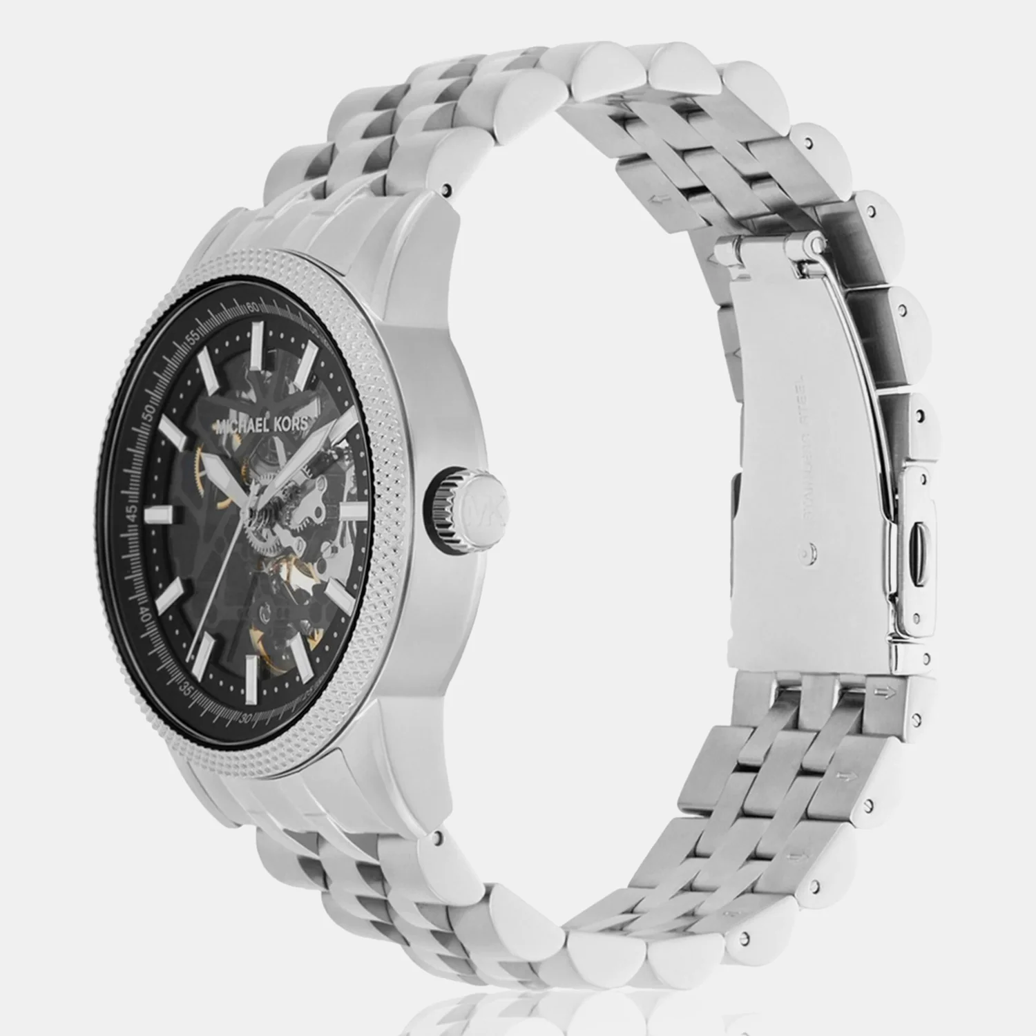 Hutton Men Automatic Black Dial Analog Stainless Steel Watch MKO1076 - Image 2