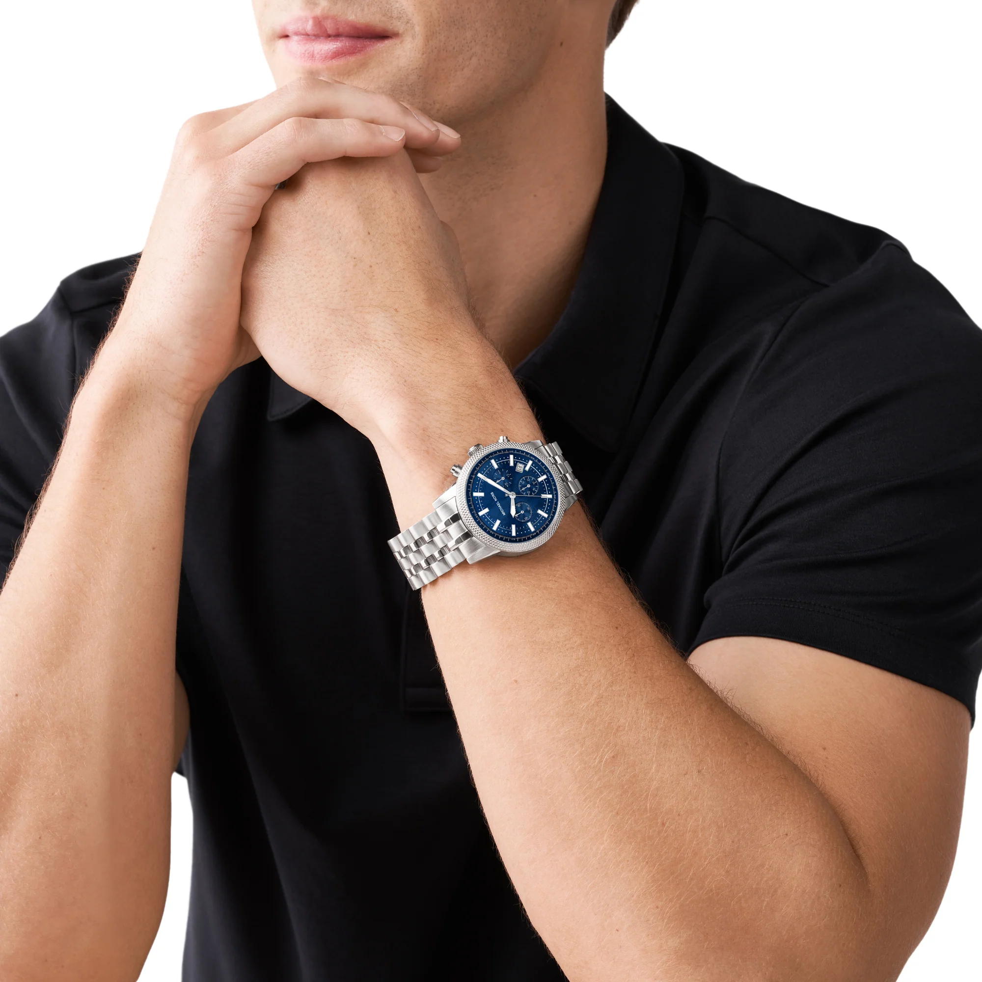 Hutton Men Quartz Blue Dial Chronograph Stainless Steel Watch MK8952 - Image 10