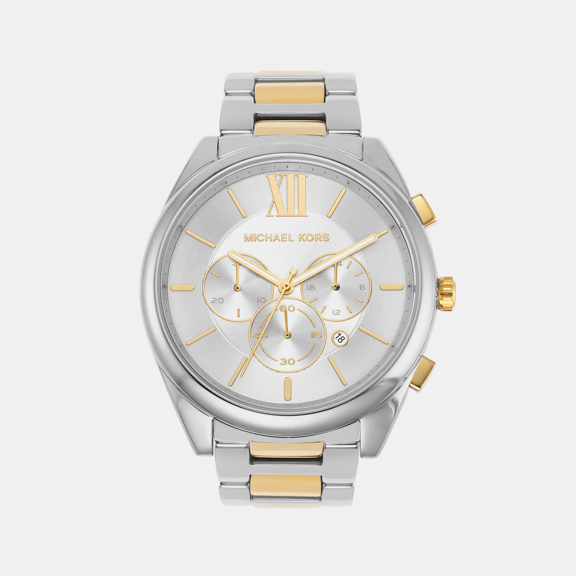 Janelle Men Quartz Silver Dial Chronograph Stainless Steel Watch MK8994