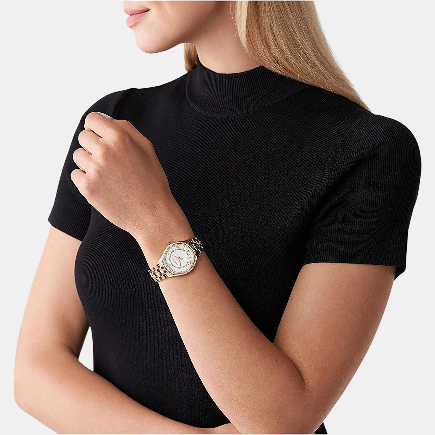 Lauryn Women Quartz White Dial Analog Stainless Steel Watch MK3716 - Image 4