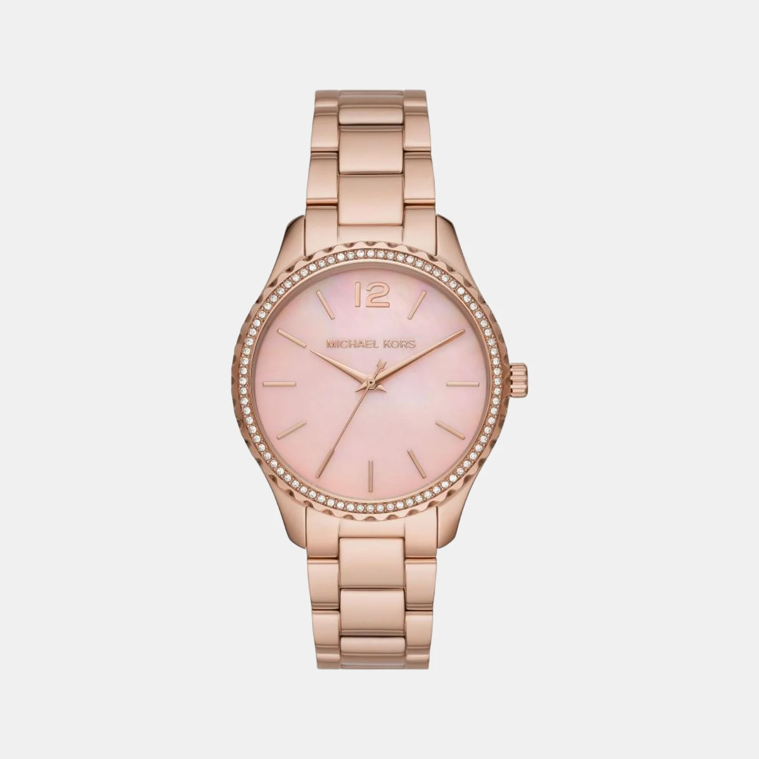 Layton Women Quartz Pink Dial Analog Stainless Steel Watch MK6848