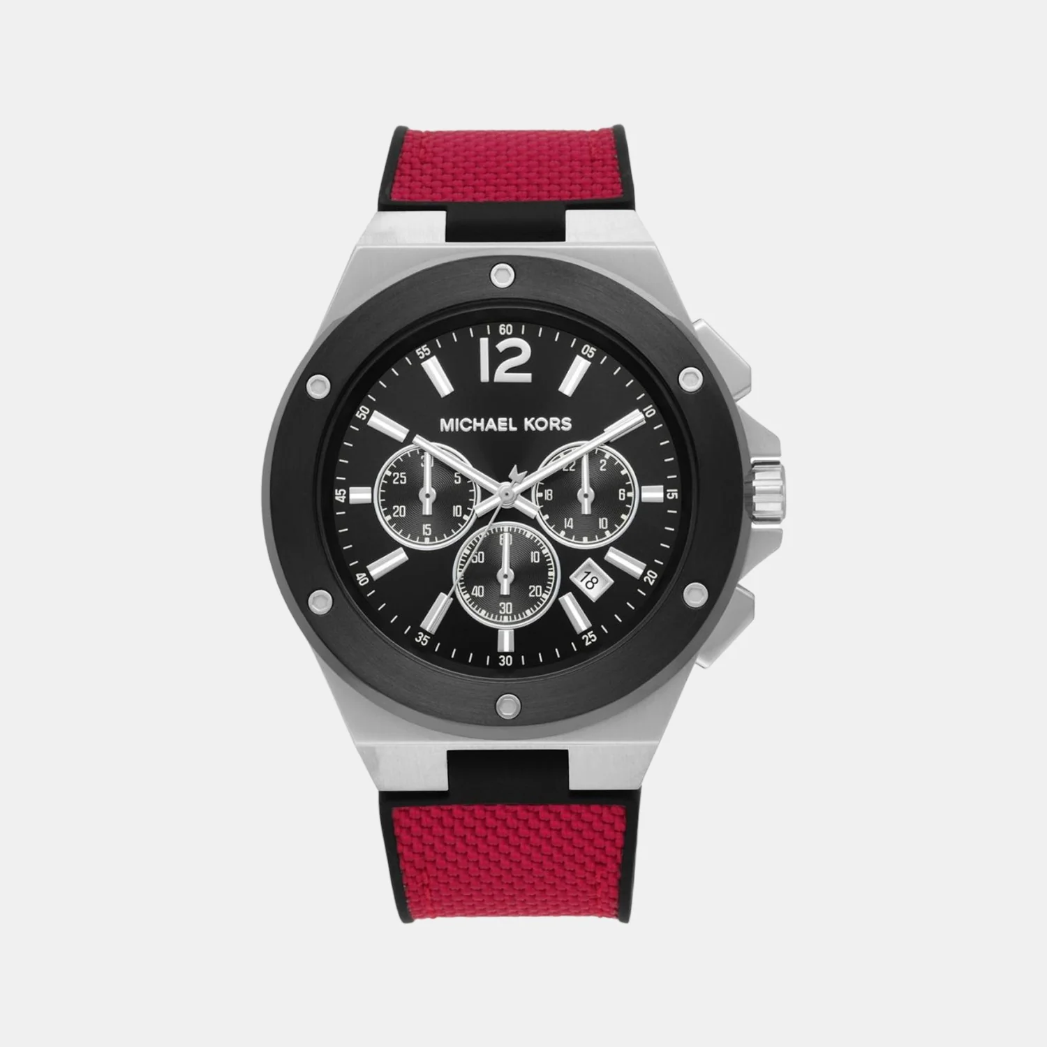 Lennox Men Quartz Black Dial Chronograph Nylon Watch MK8943
