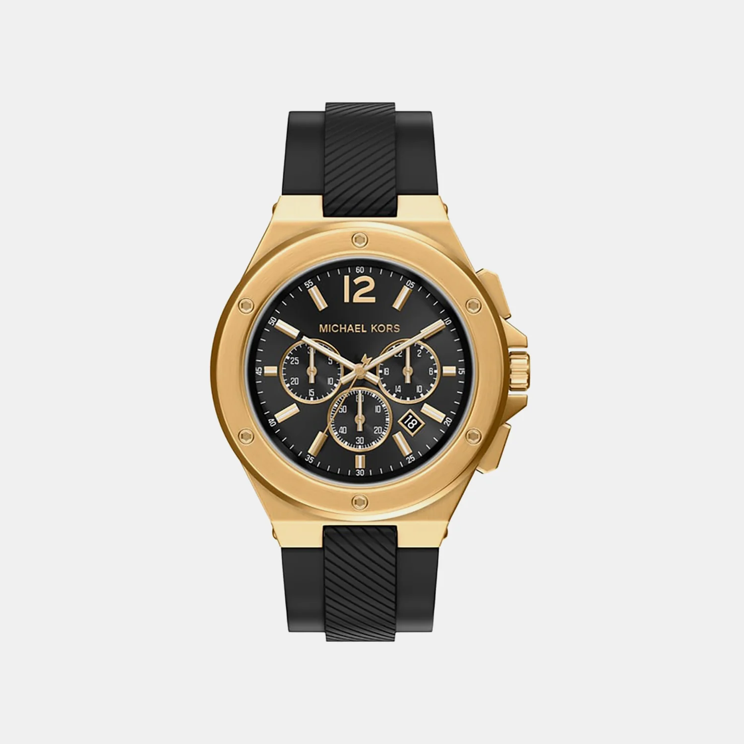 Lennox Men Quartz Black Dial Chronograph Silicone Watch MKO1272