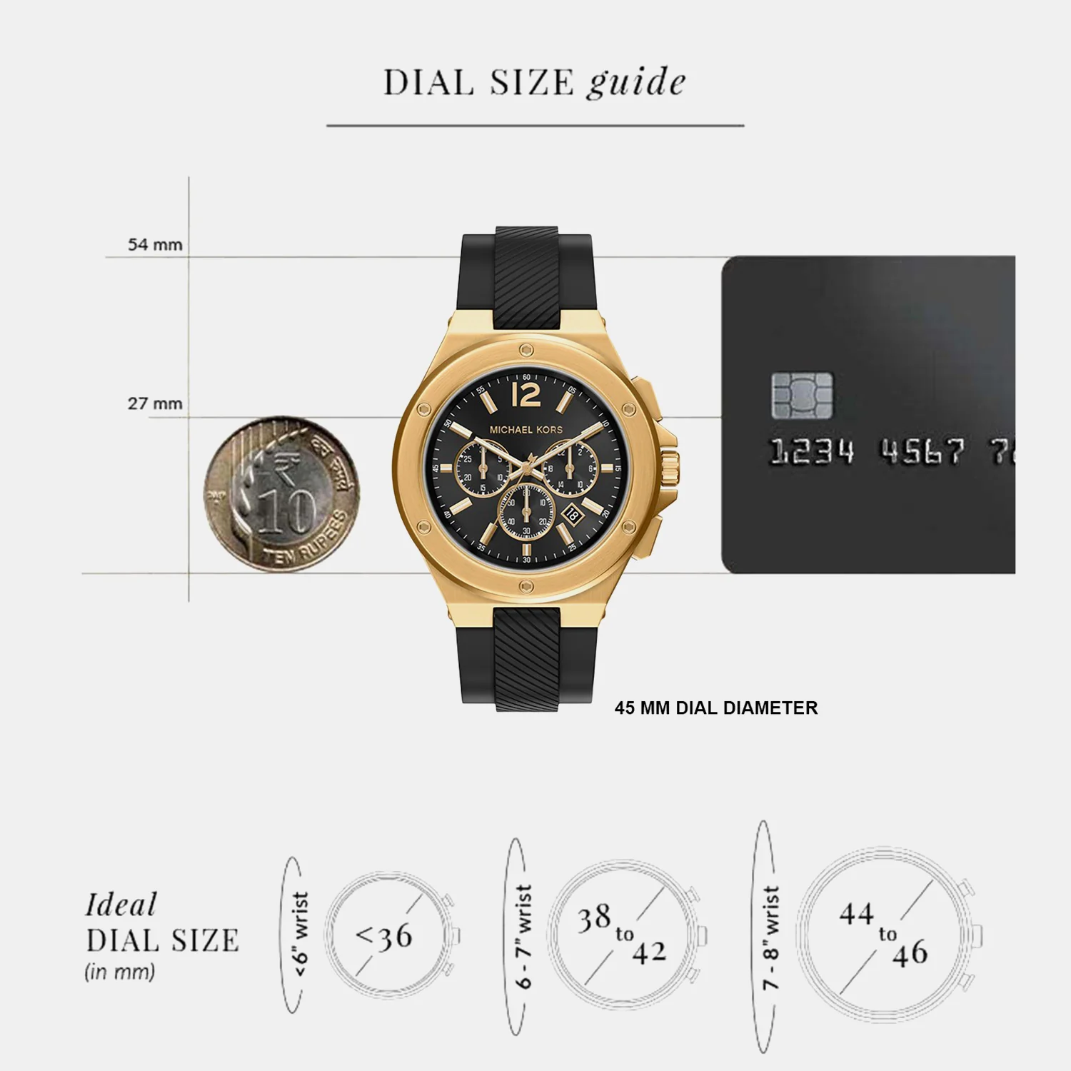 Lennox Men Quartz Black Dial Chronograph Silicone Watch MKO1272 - Image 7