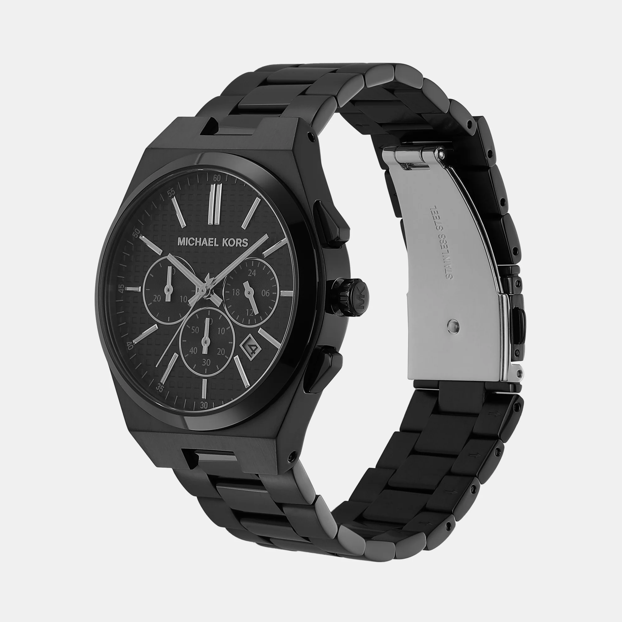 Lennox Men Quartz Black Dial Chronograph Stainless Steel Watch MK9146 - Image 4