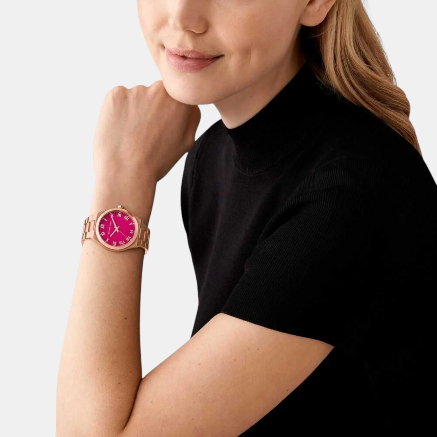 Lennox Women Quartz Pink Dial Analog Stainless Steel Watch MK7462 - Image 5