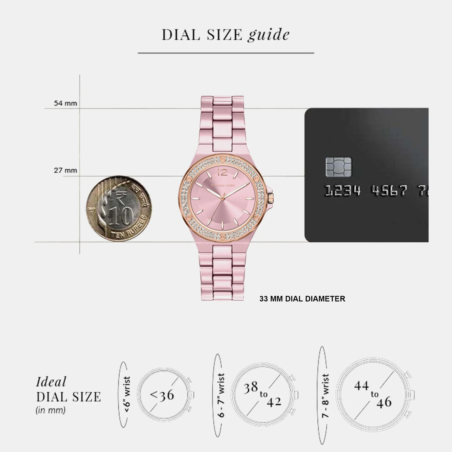 Lennox Women Quartz Pink Dial Analog Stainless Steel Watch MKO1254 - Image 6