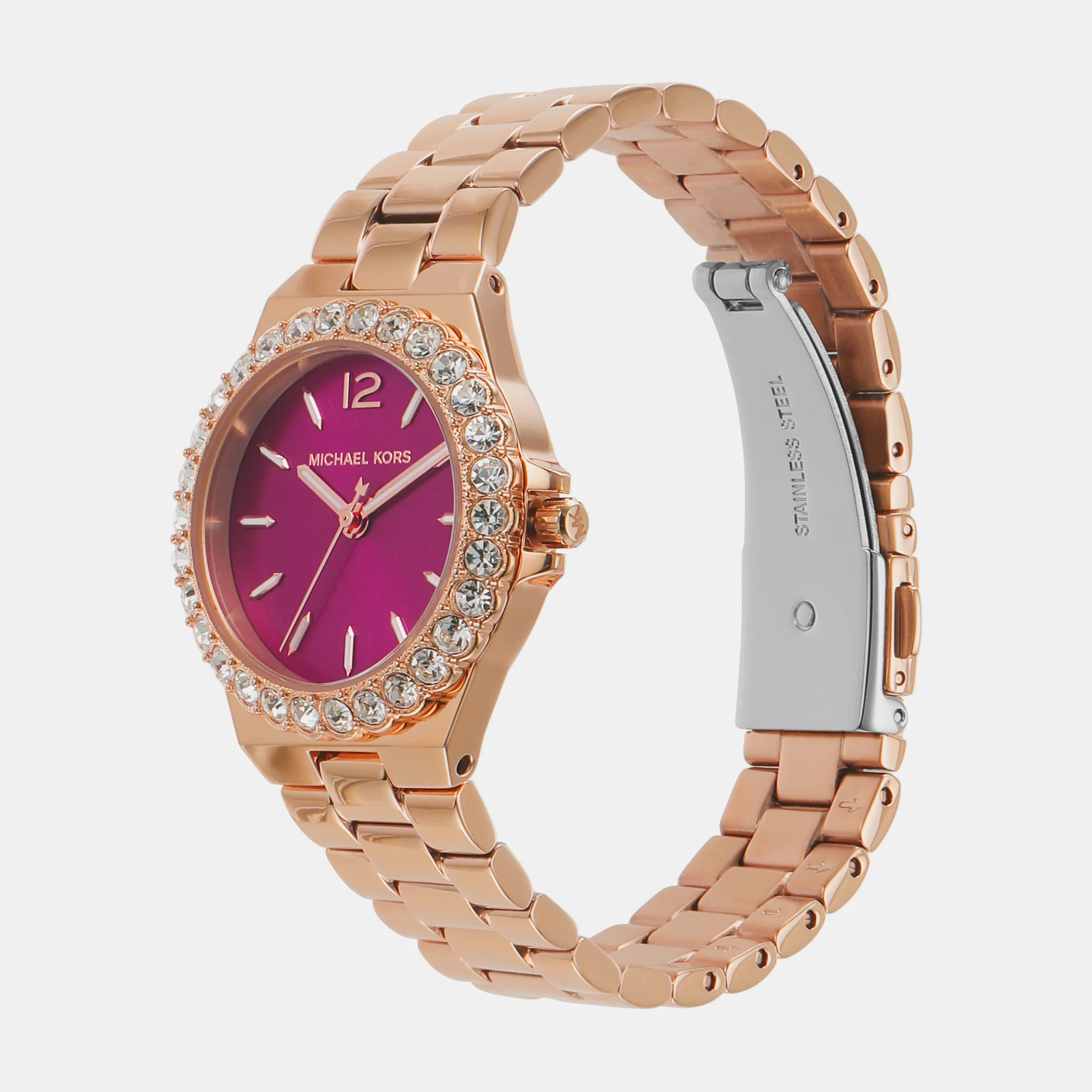 Lennox Women Quartz Rose Gold Dial Analog Stainless Steel Watch MK7396 - Image 3