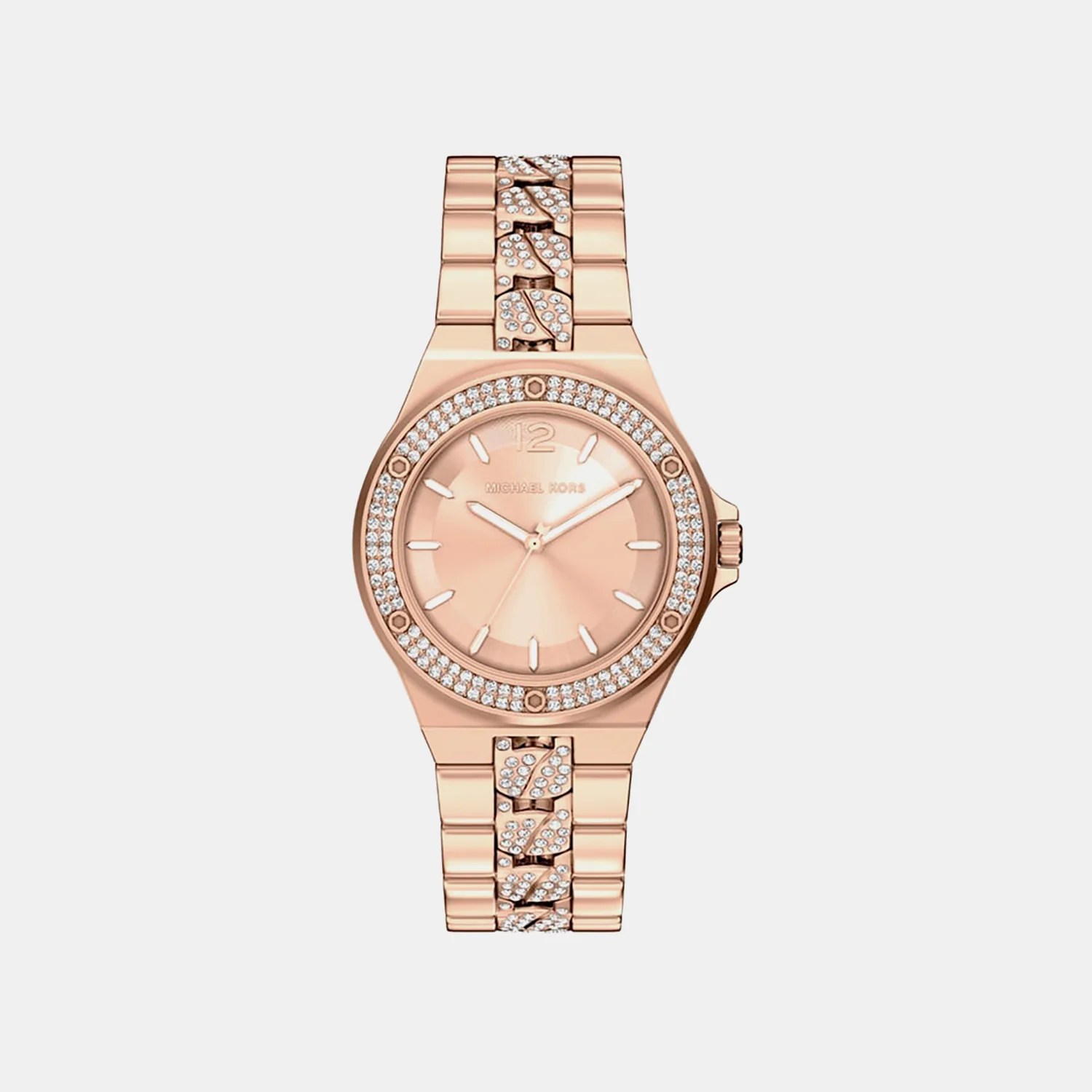 Lennox Women Quartz Rose Gold Dial Analog Stainless Steel Watch MKO1247