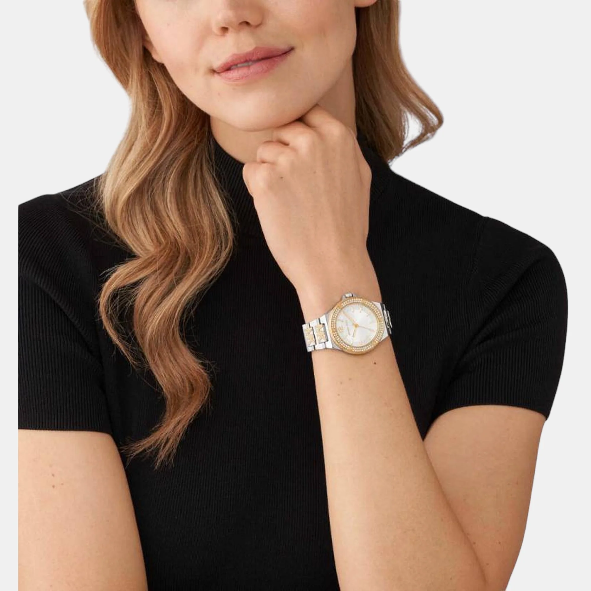 Lennox Women Quartz Silver Dial Analog Stainless Steel Watch MK7338 - Image 4